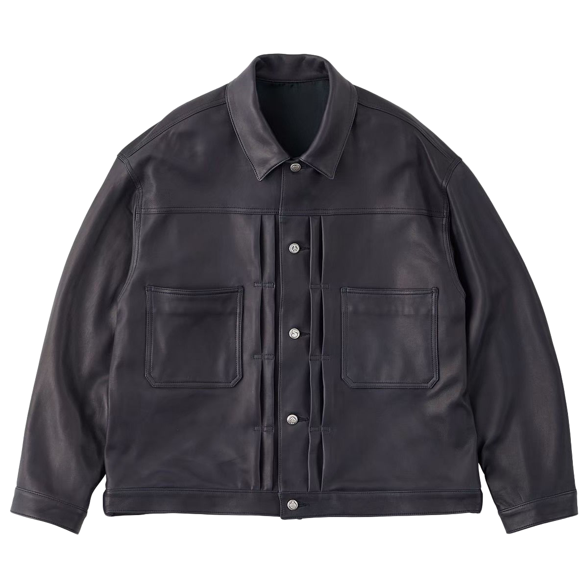 LEATHER JACKET W / SILVER BUTTONS (ENTREFINO)