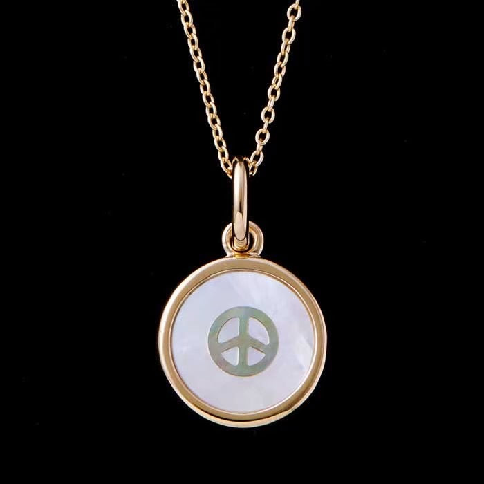 PEACE SHELL GOLD INLAY NECKLACE