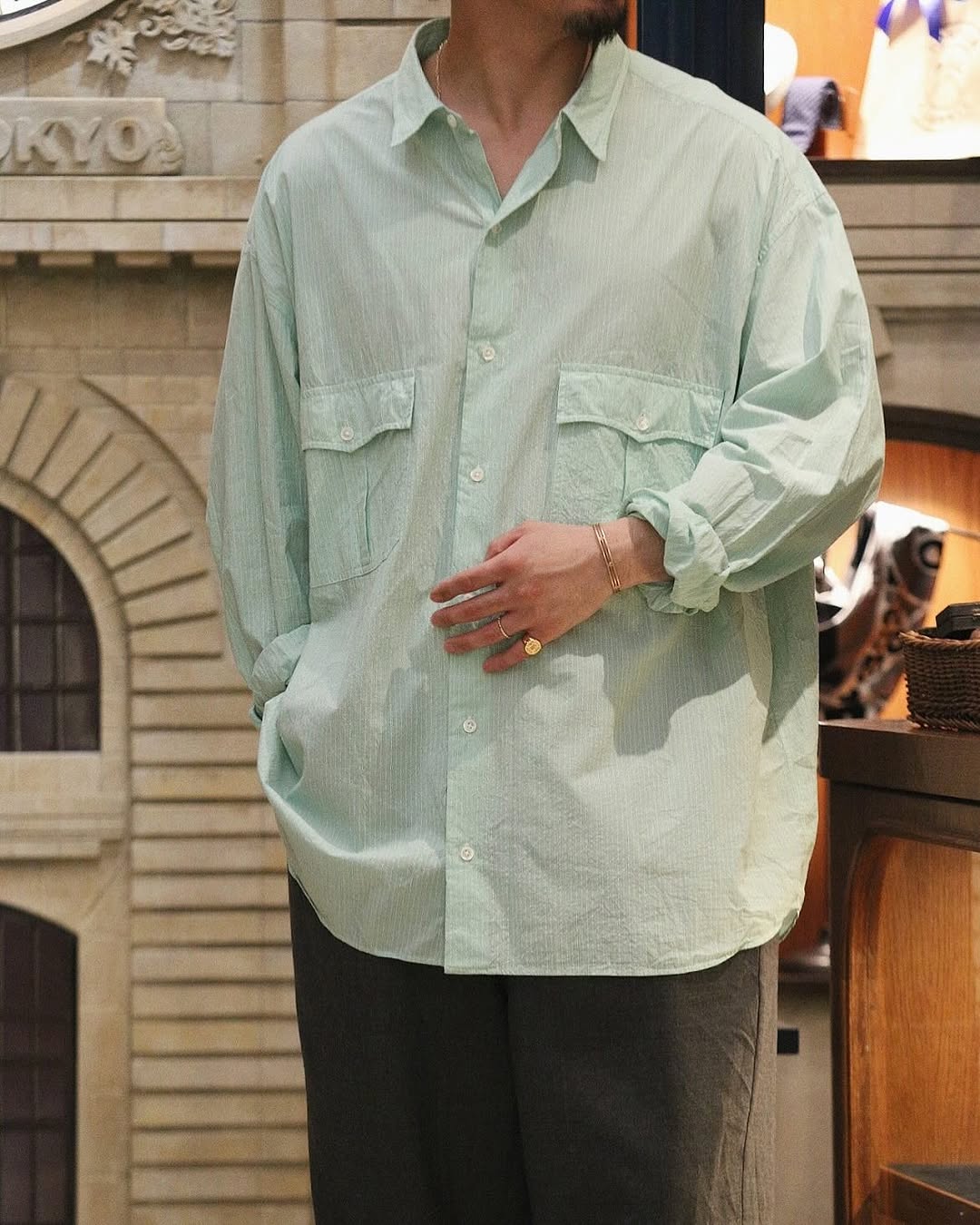 ROLL UP STRIPE SHIRT -2025SS- 