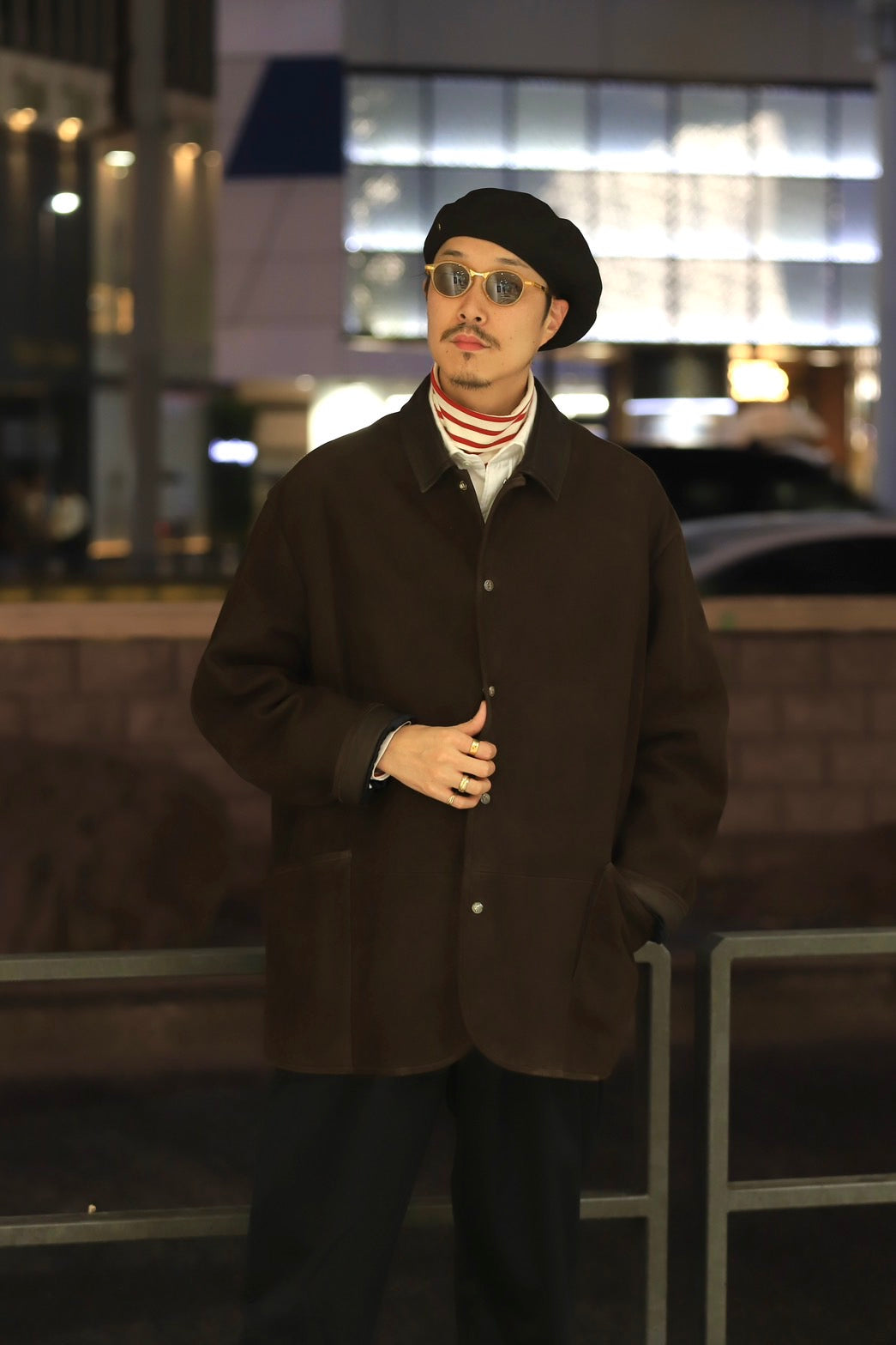 LEATHER SUEDE HORSE RIDING JACKET W / SILVER BUTTONS (ENTREFINO)