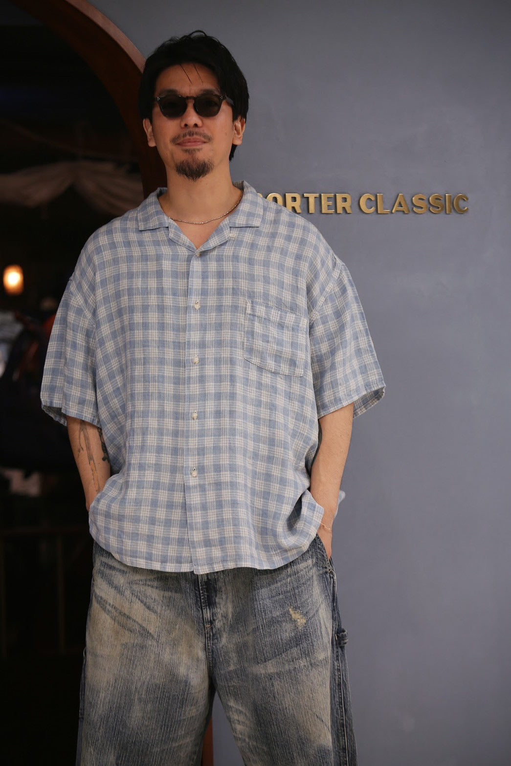 トップス PORTER CLASSIC LINEN PALAKA KAIKIN SHIRT LINEN PALAKA KAIKIN SHIRT