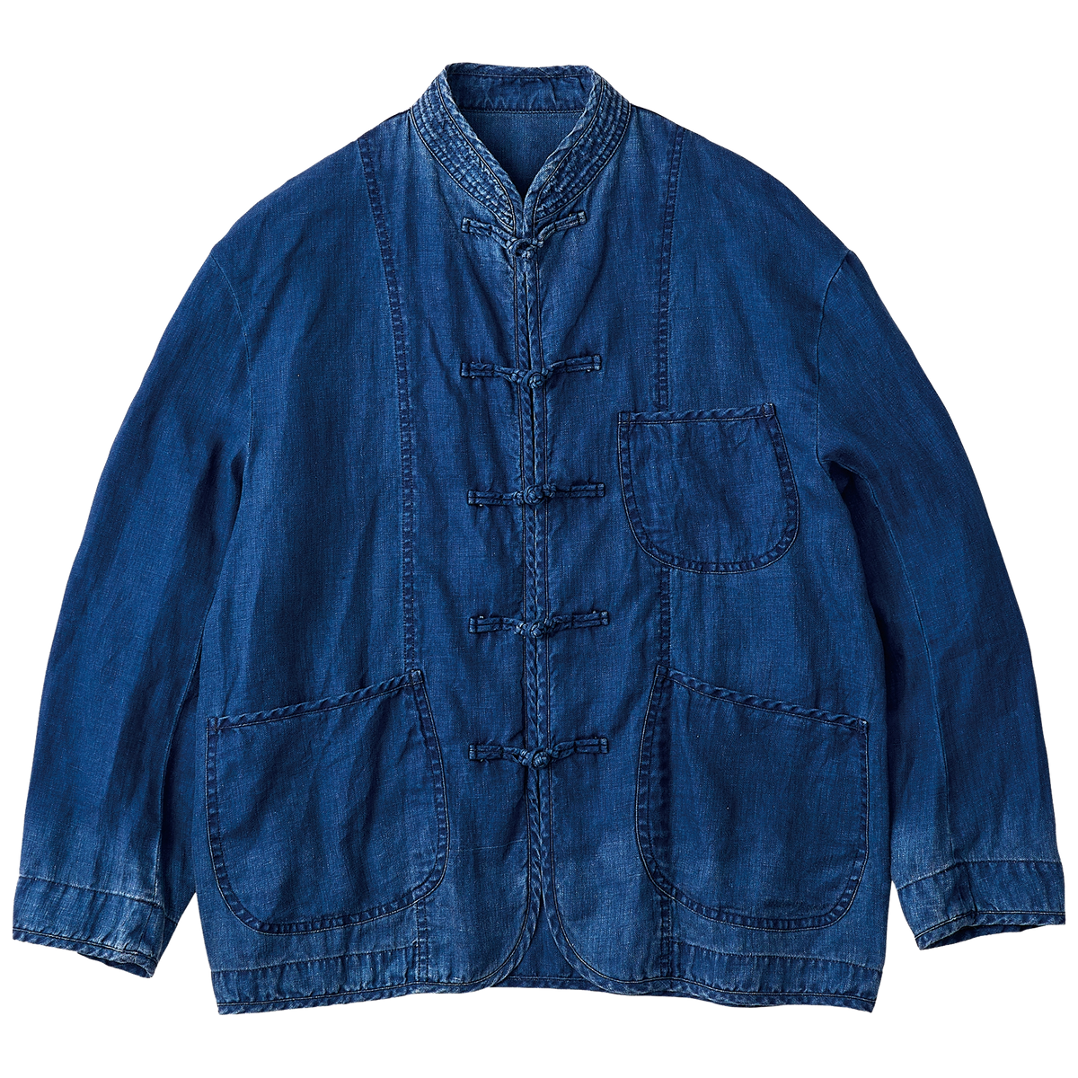 INDIGO LINEN CHINESE JACKET