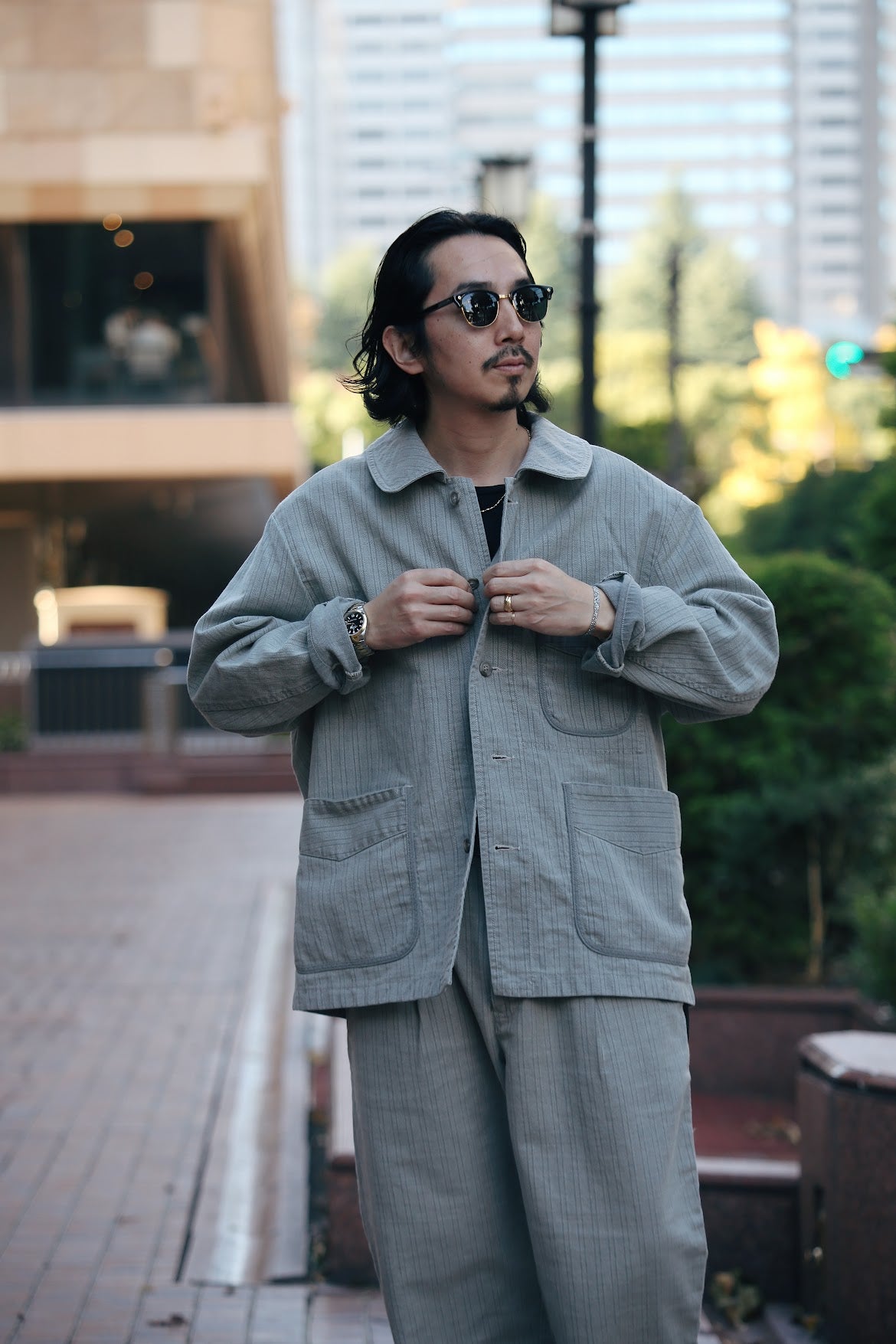 FADED STRIPE  FRENCH JACKET WATCH CHAIN ITEM