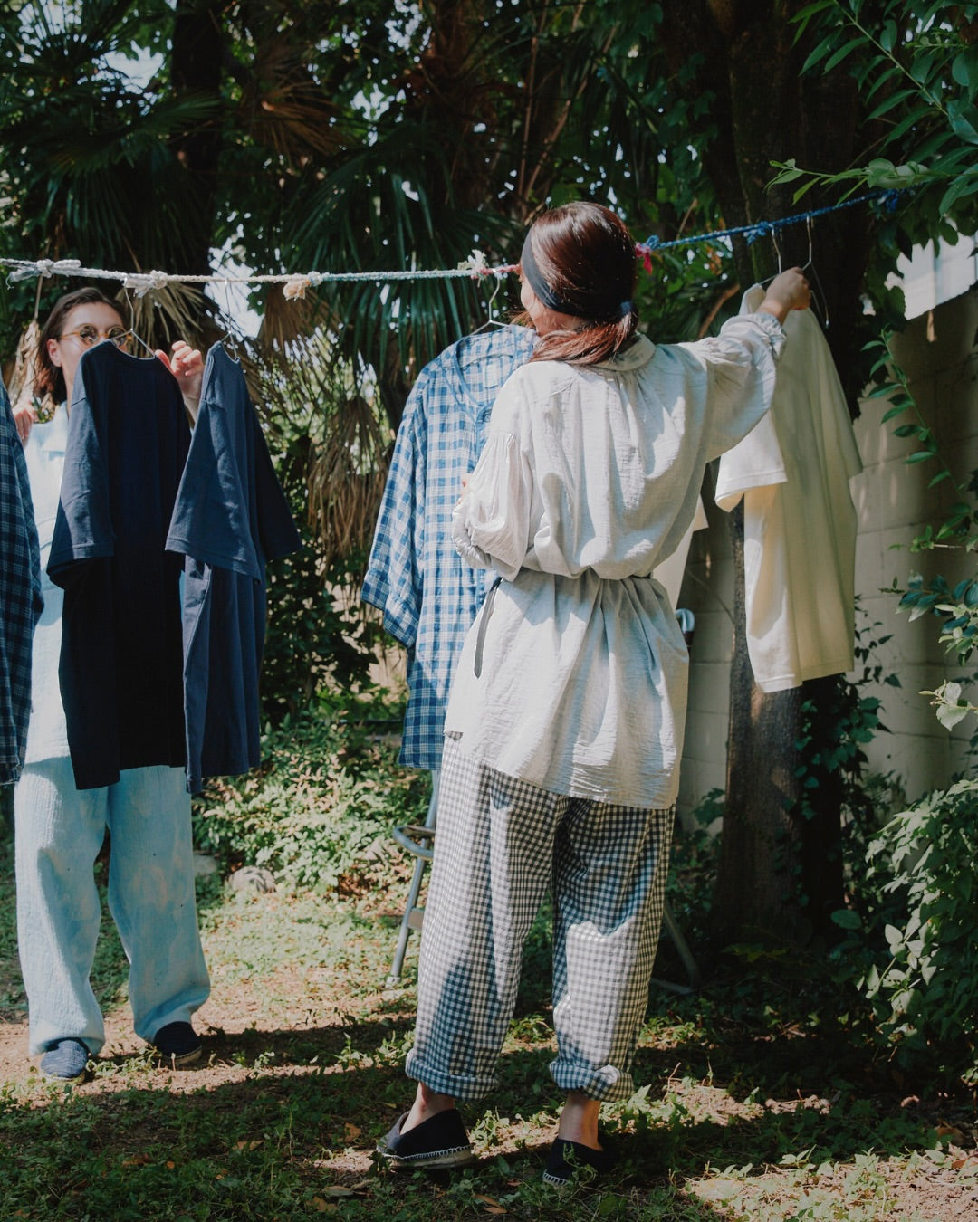 PAINTED SASHIKO WATERCOLOR PEACE PANTS