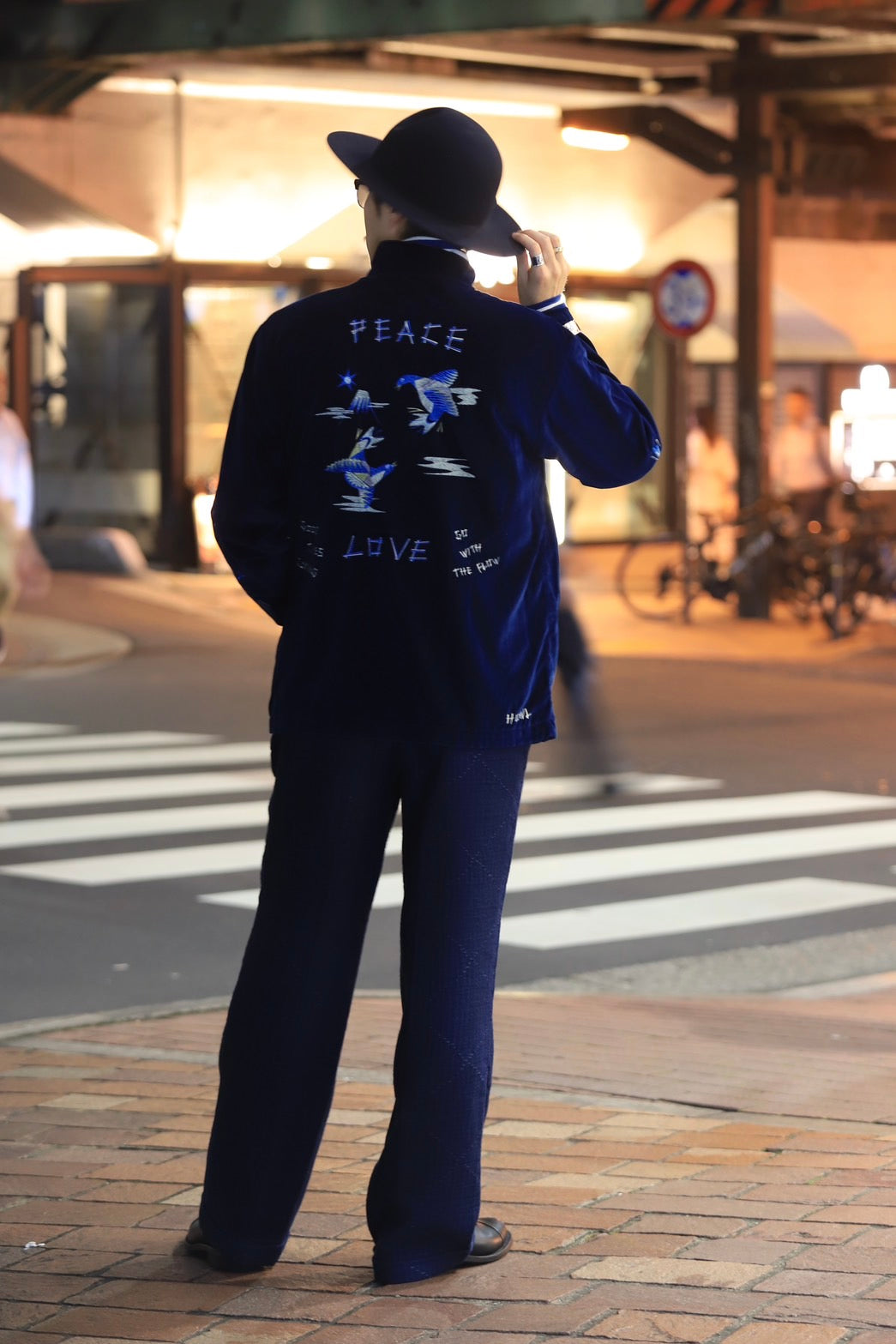 SEA ISLAND SASHIKO PANTS W / SUSPENDERS (LIMITED)