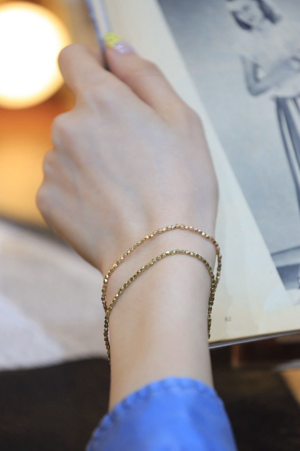 ”PC EXCLUSIVE” GOLD BEADS BRACELET 6.5