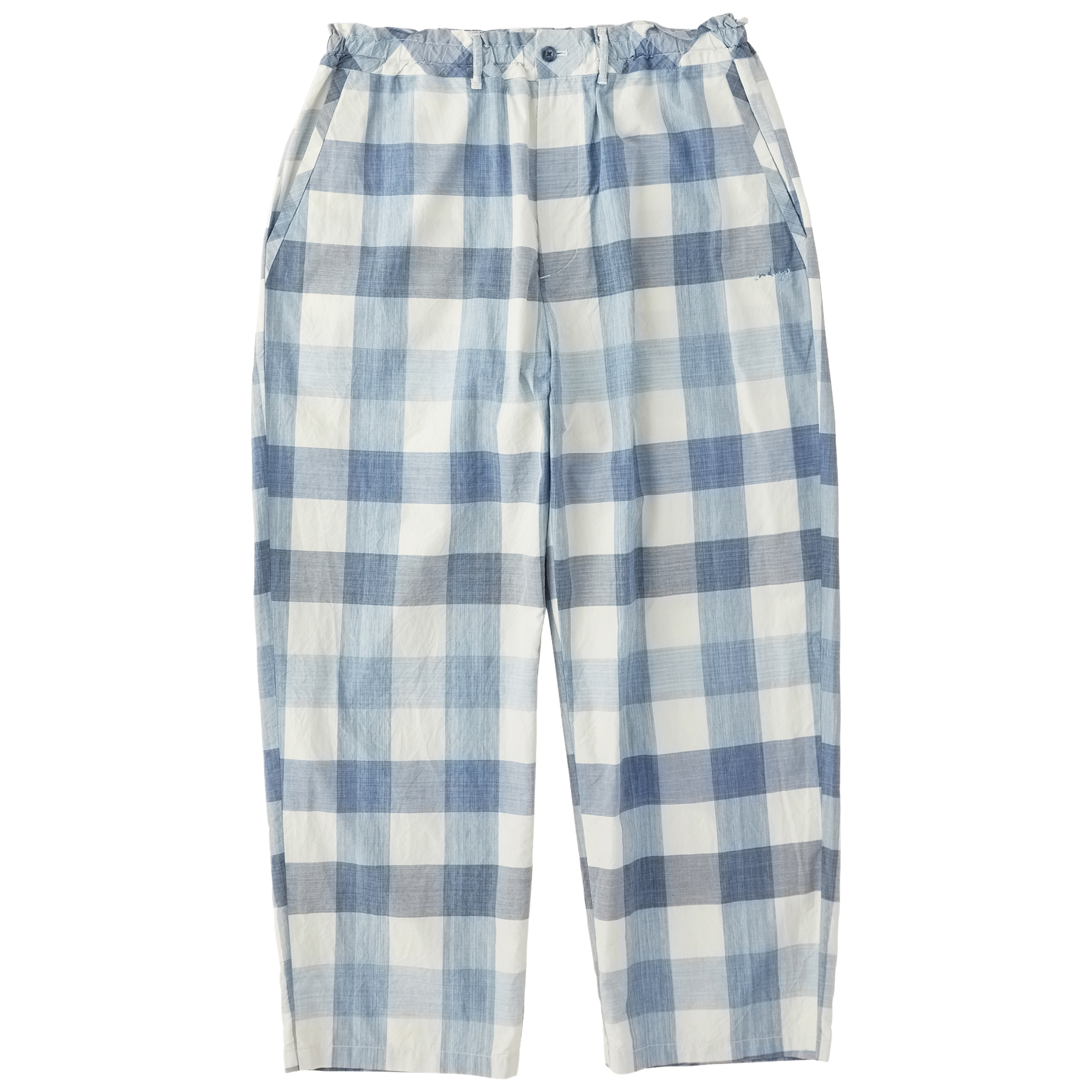 H/W INDIGO CHECK EASY PANTS