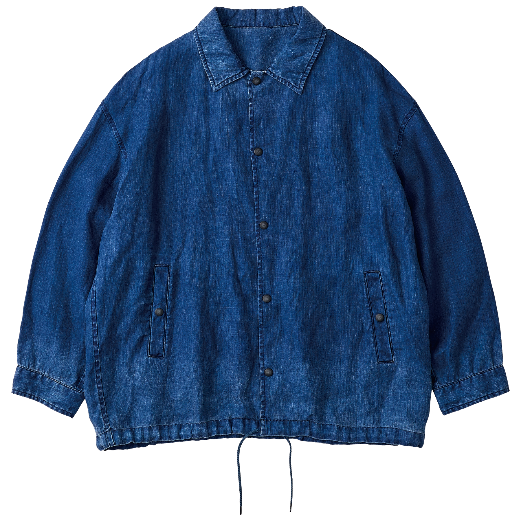 INDIGO LINEN COACH JACKET