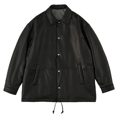 LEATHER COACH JACKET W / LOVE & PEACE SILVER (ENTREFINO)