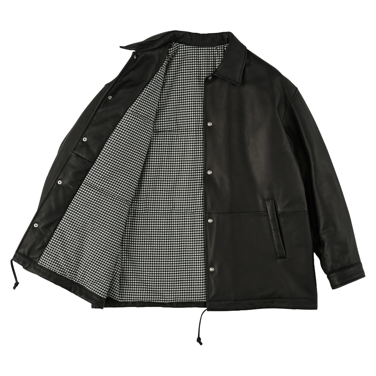 LEATHER COACH JACKET W / LOVE & PEACE SILVER (ENTREFINO)