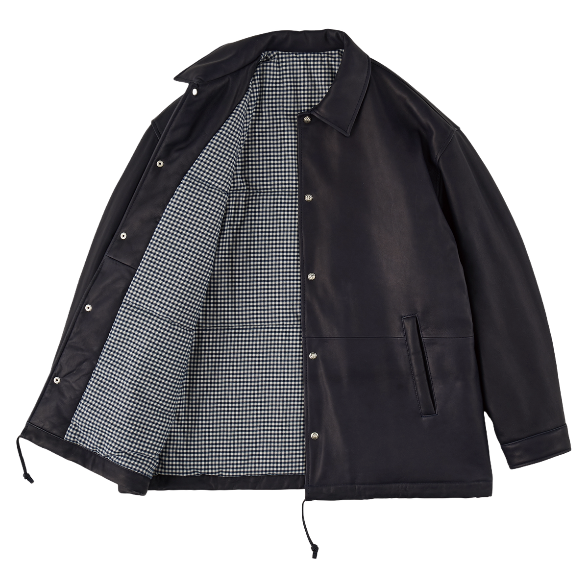 LEATHER COACH JACKET W / LOVE & PEACE SILVER (ENTREFINO)