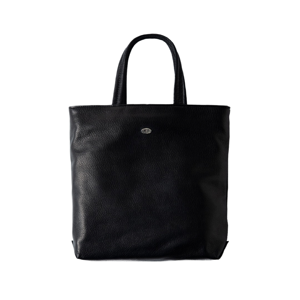LEATHER MINI TOTE BAG W / SILVER CHARM