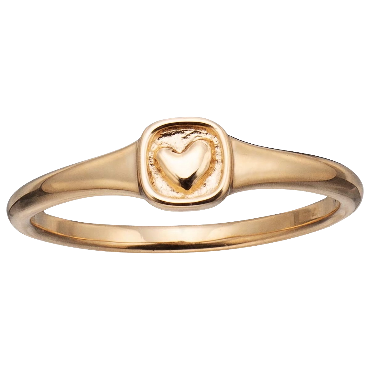 HEART SIGNET GOLD RING