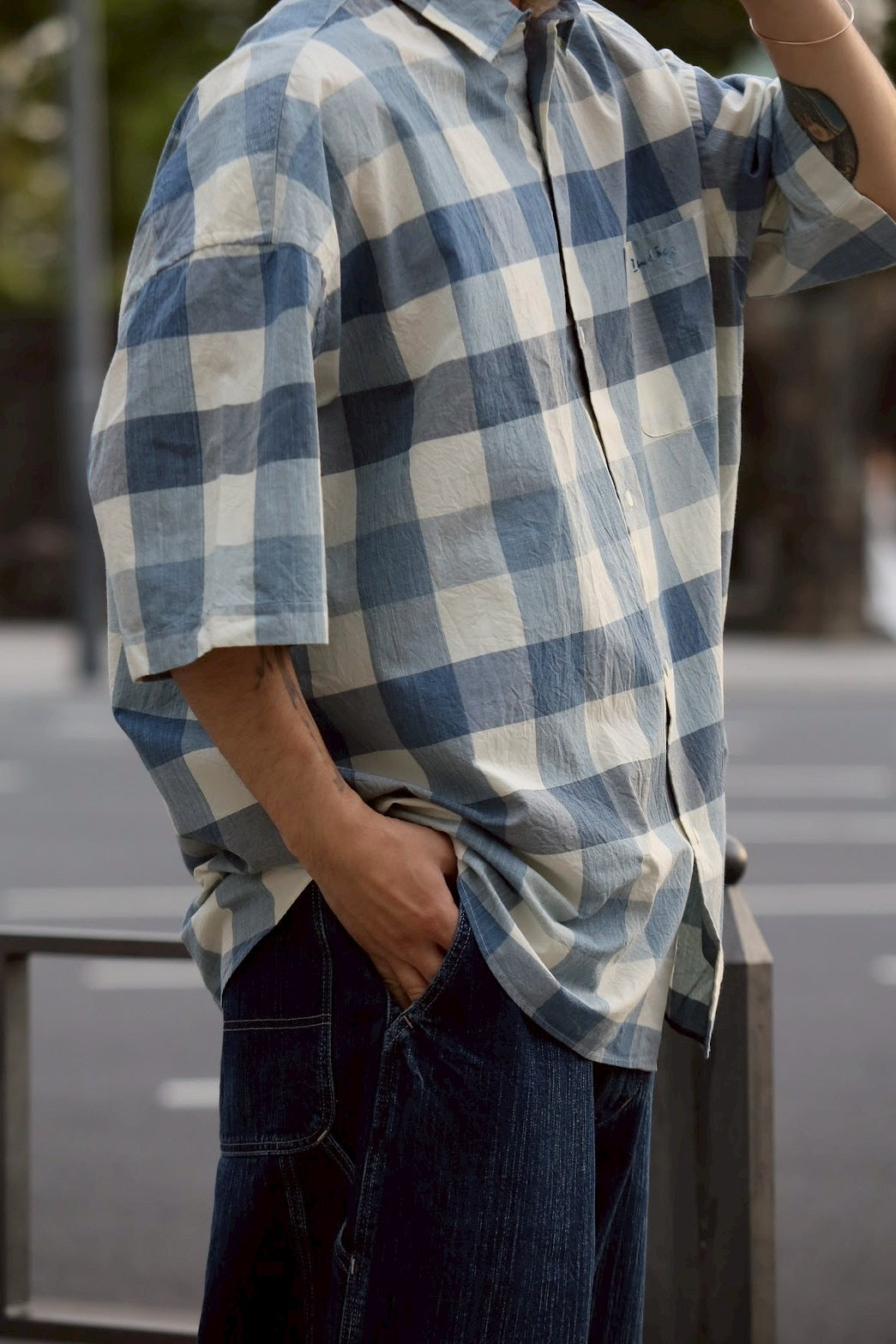 H/W INDIGO CHECK BEAT WRITER SHIRT