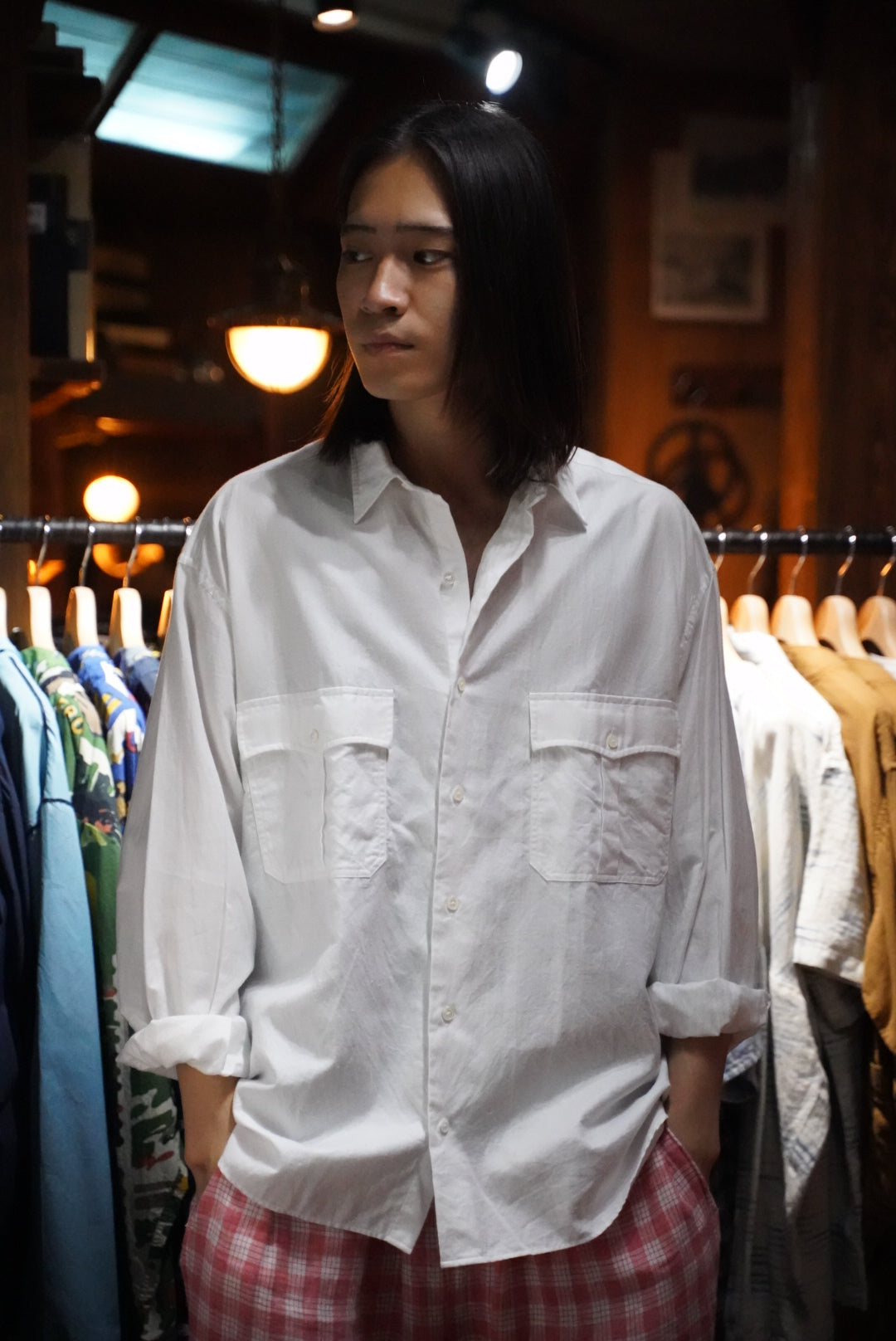 ROLL UP COTTON LINEN SHIRT (ALUMO)