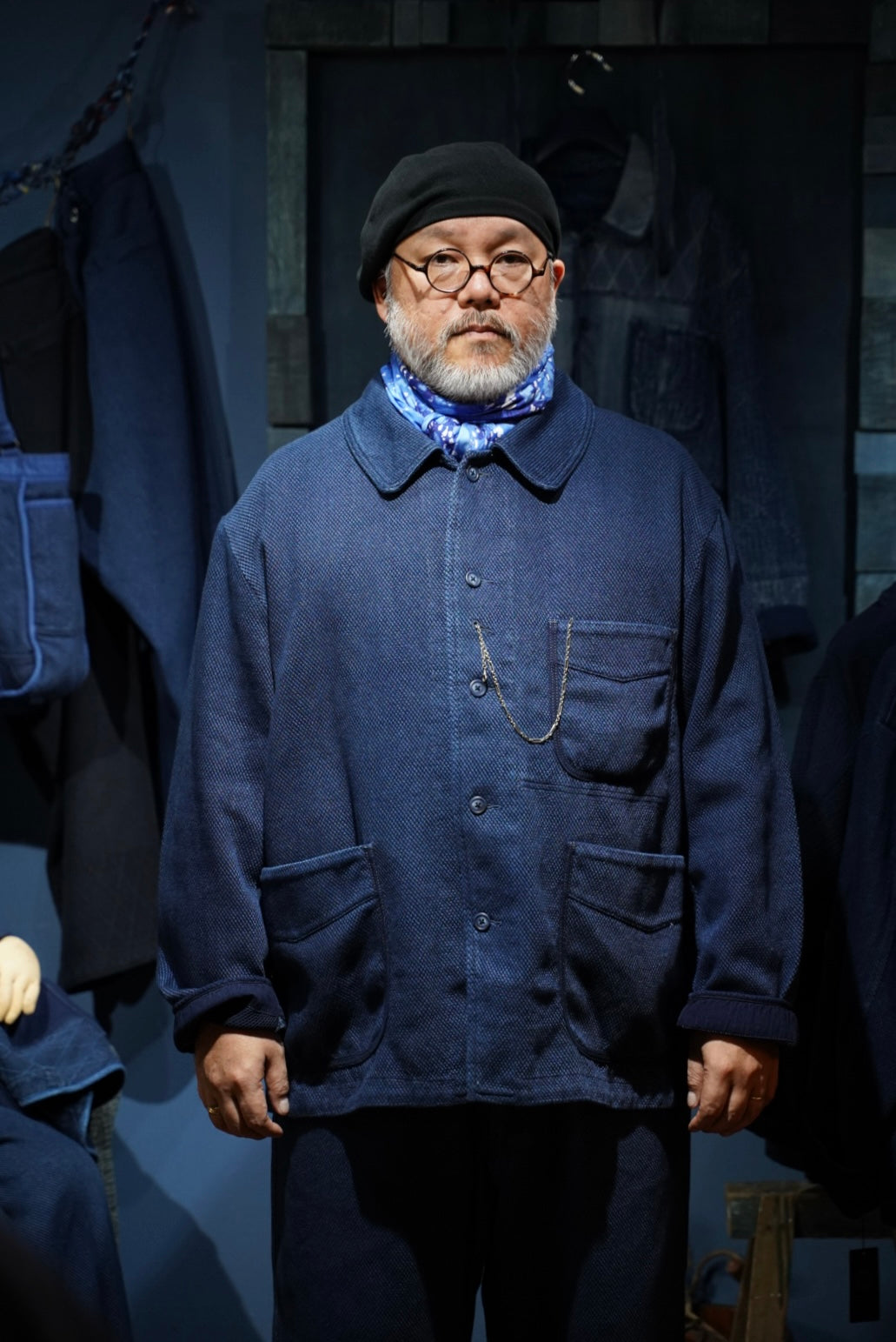 【最終処分価格！】PC KENDO FRENCH JACKET PC KENDO FRENCH JACKET EMBROIDERY (FLOWER) WATCH CHAIN ITEM