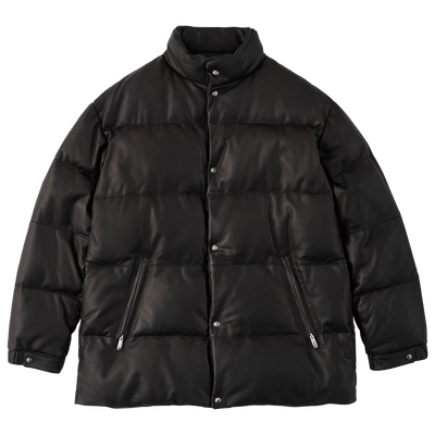 LEATHER DOWN JACKET W / LOVE & PEACE SILVER (ENTREFINO)