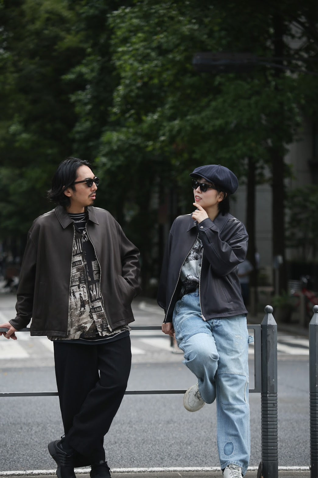 LEATHER ZIP UP JACKET W / LOVE & PEACE SILVER (ENTREFINO)