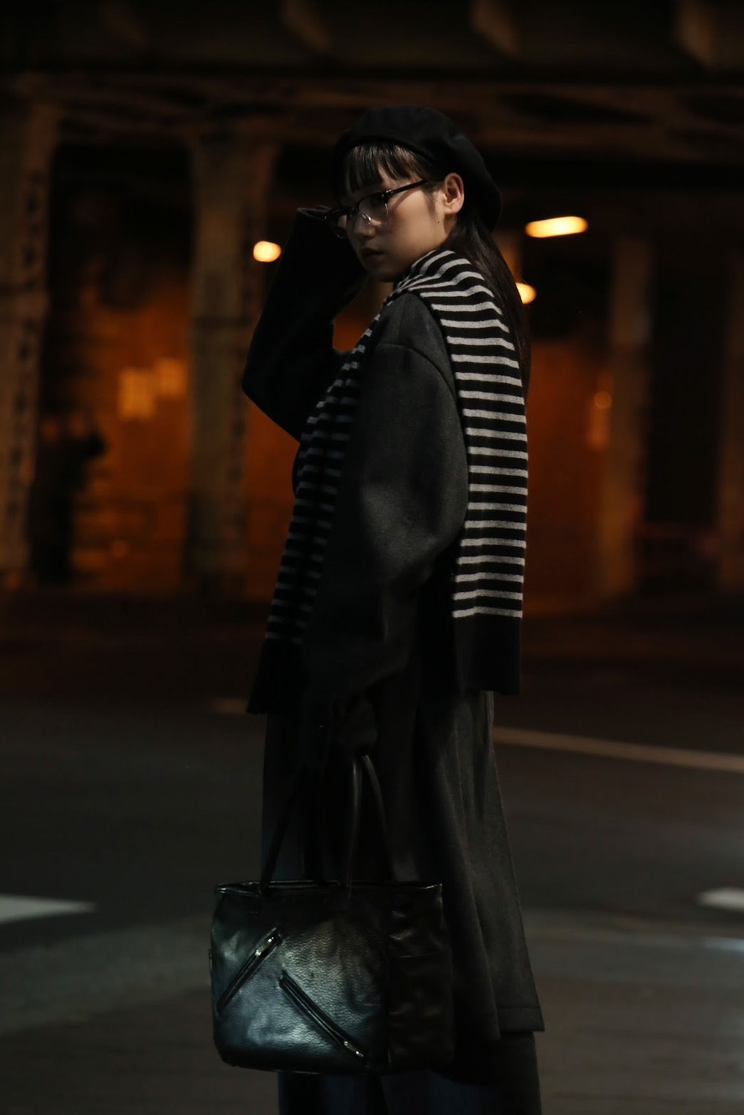 CASHMERE KNIT BORDER STOLE (BABY CASH)