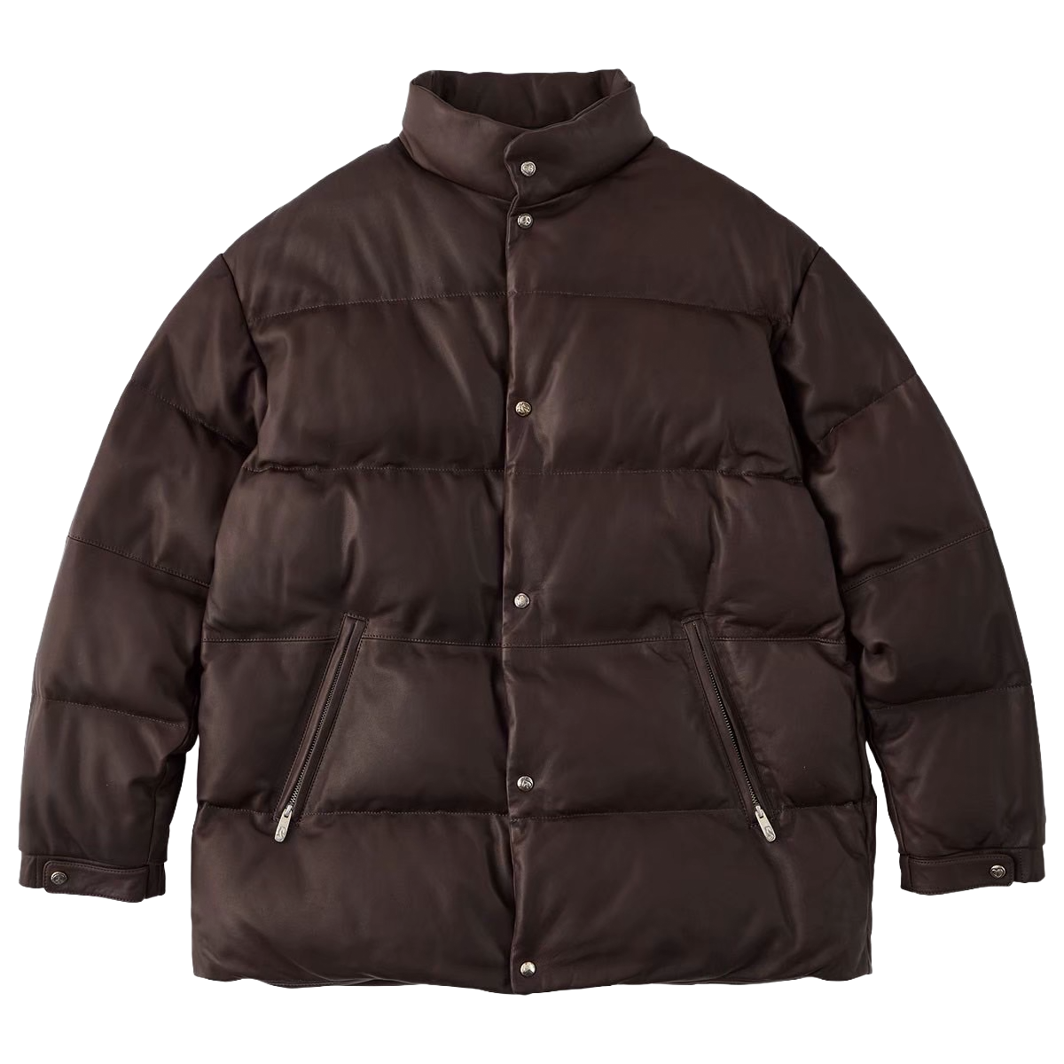 LEATHER DOWN JACKET W / LOVE & PEACE SILVER (ENTREFINO)
