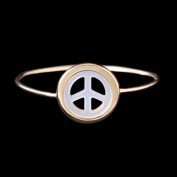 PEACE SHELL GOLD RING