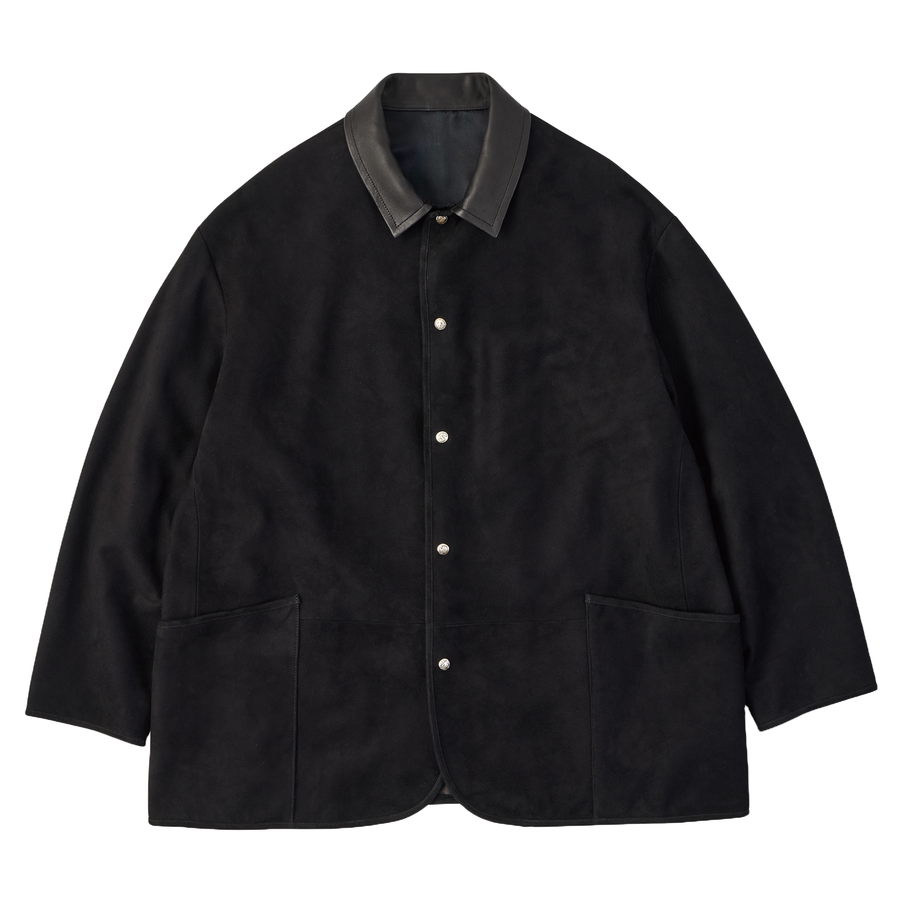 LEATHER SUEDE HORSE RIDING JACKET W / SILVER BUTTONS (ENTREFINO)