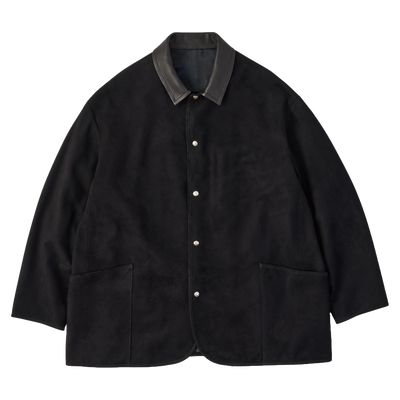 LEATHER SUEDE HORSE RIDING JACKET W / SILVER BUTTONS (ENTREFINO)