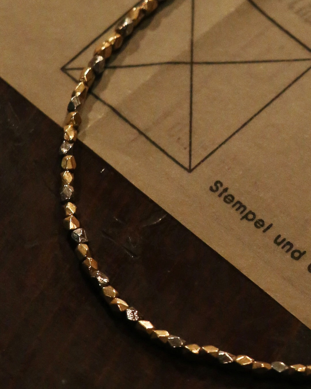 "PC GINZA EXCLUSIVE" ANTIQUE GOLD & PLATINUM BEADS NECKLACE 20.5