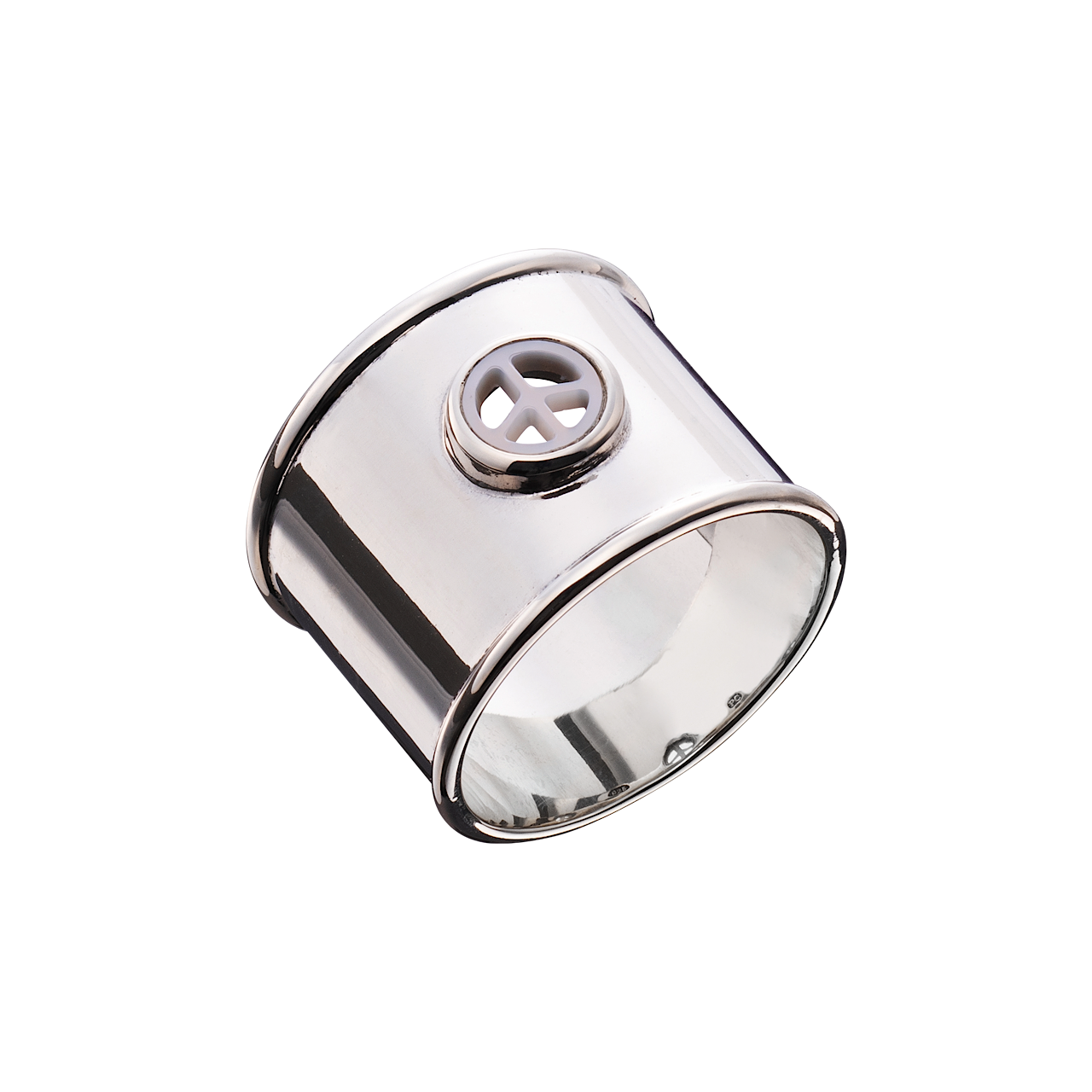 PEACE INLAY SILVER RING