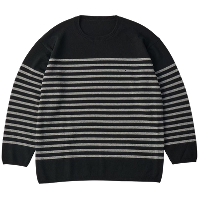 H/W CASHMERE KNIT HEART BORDER CREWNECK (BABY CASH)