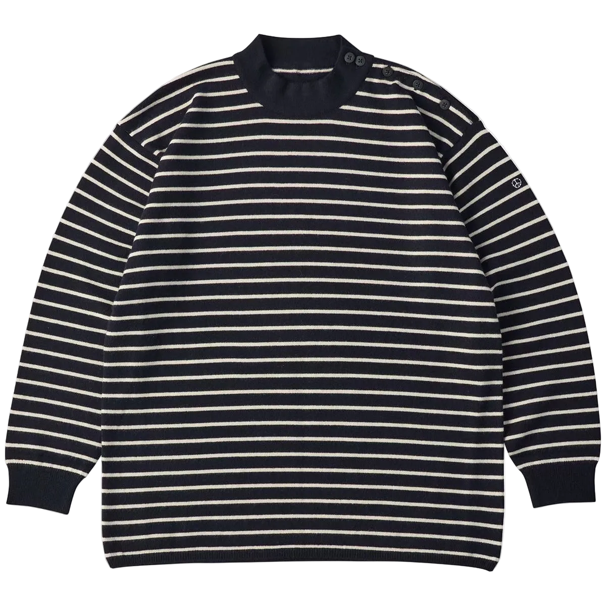 H/W CASHMERE KNIT PEACE BORDER MOCKNECK (BABY CASH)