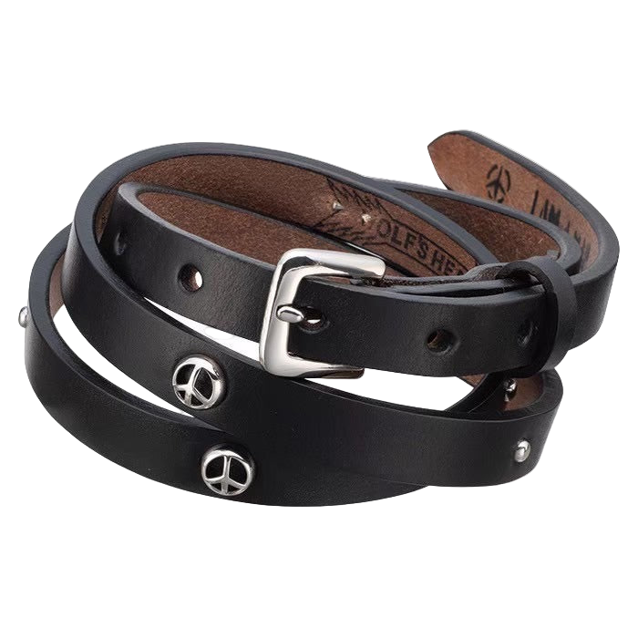PORTER CLASSIC WOLF'S HEAD PEACE BELT (15mm) PORTER CLASSIC WOLF'S HEAD PEACE BELT (15mm)