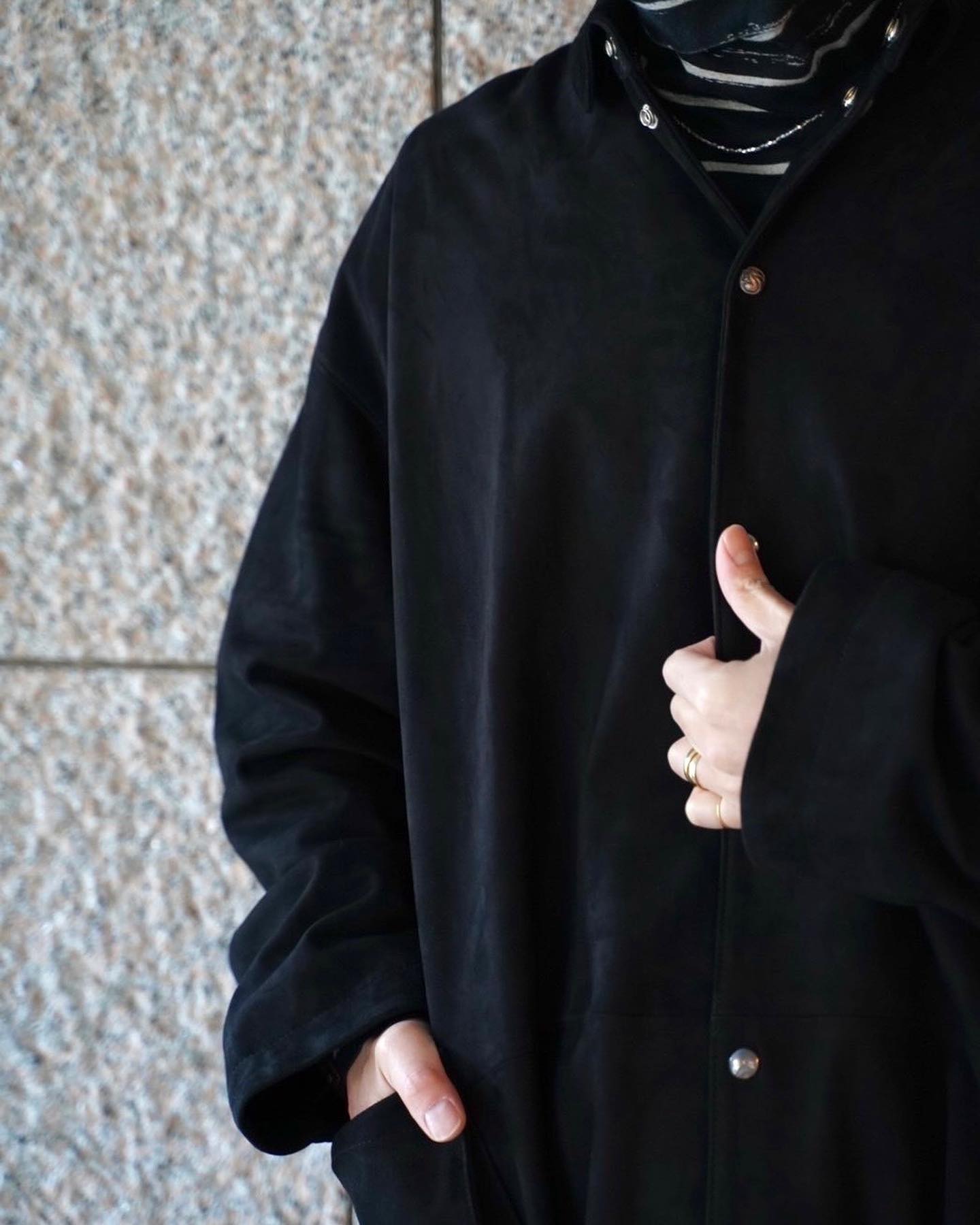 LEATHER SUEDE SHIRT JACKET  W/SILVER BUTTONS (ENTREFINO)