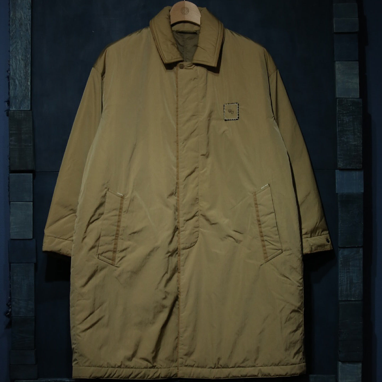 "GINZA EXCLUSIVE" H/W SHEEN NYLON BALCOLLAR COAT (PRIMALOFT) PATCHWORK CUSTOM