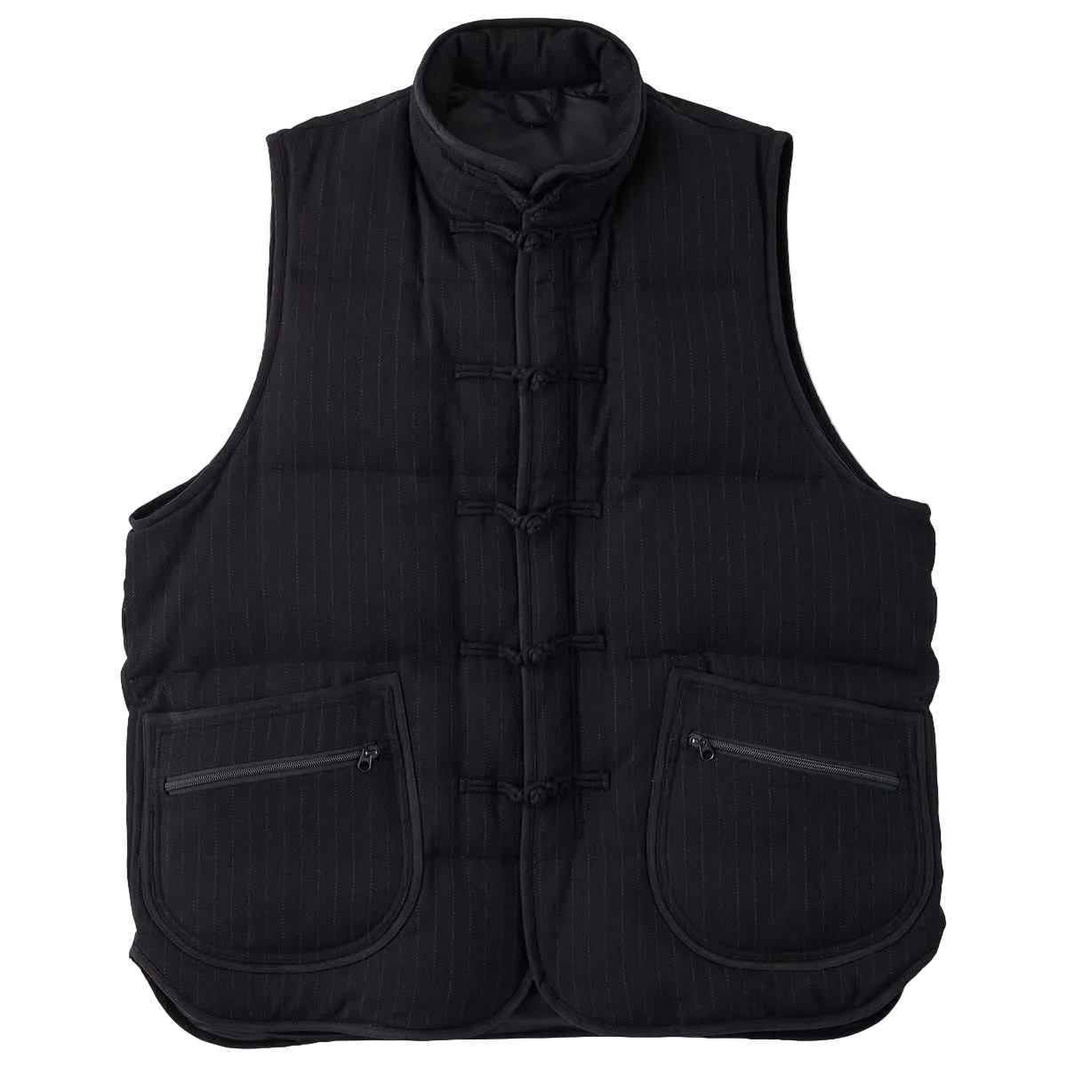 PIN STRIPE CHINESE DOWN VEST