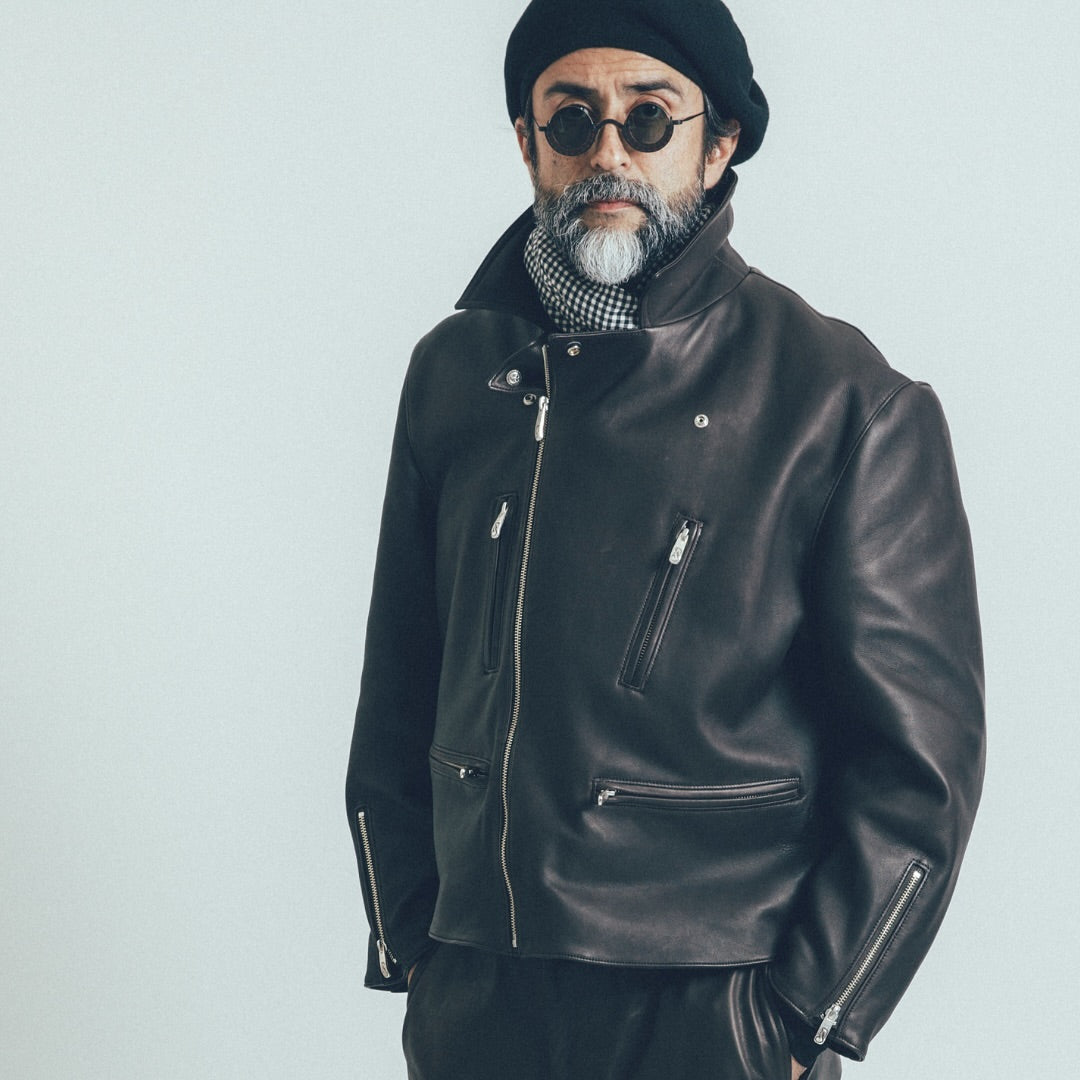 LEATHER RIDERS JACKETII W/LOVE & PEACE SILVER (ENTREFINO)