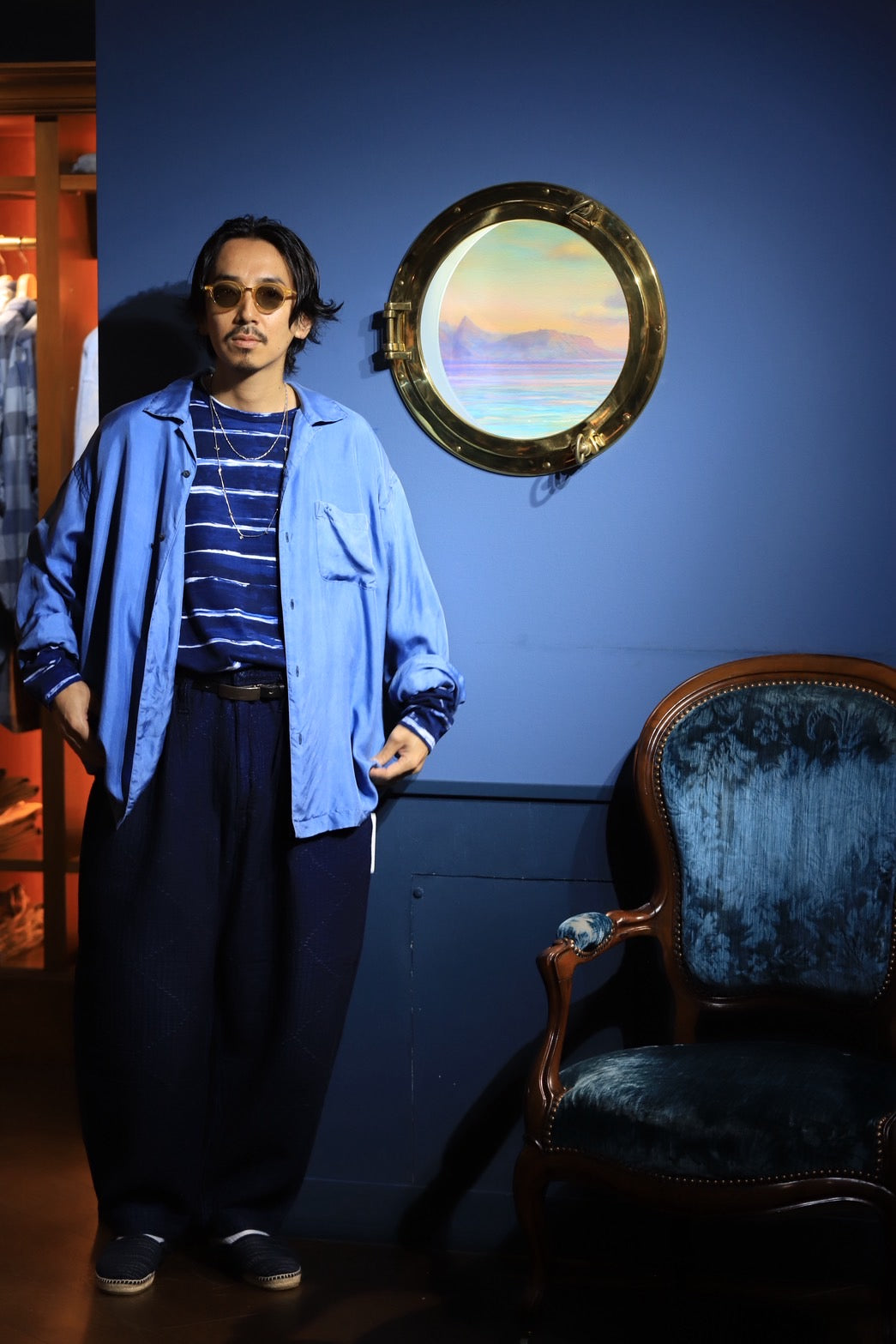 ARTIST BORDER LONG SLEEVE SHIRT  -2026AW-