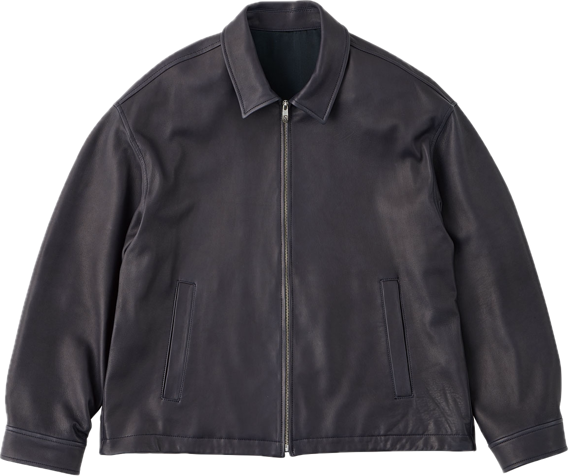 LEATHER ZIP UP JACKET W / LOVE & PEACE SILVER (ENTREFINO) -2025AW-