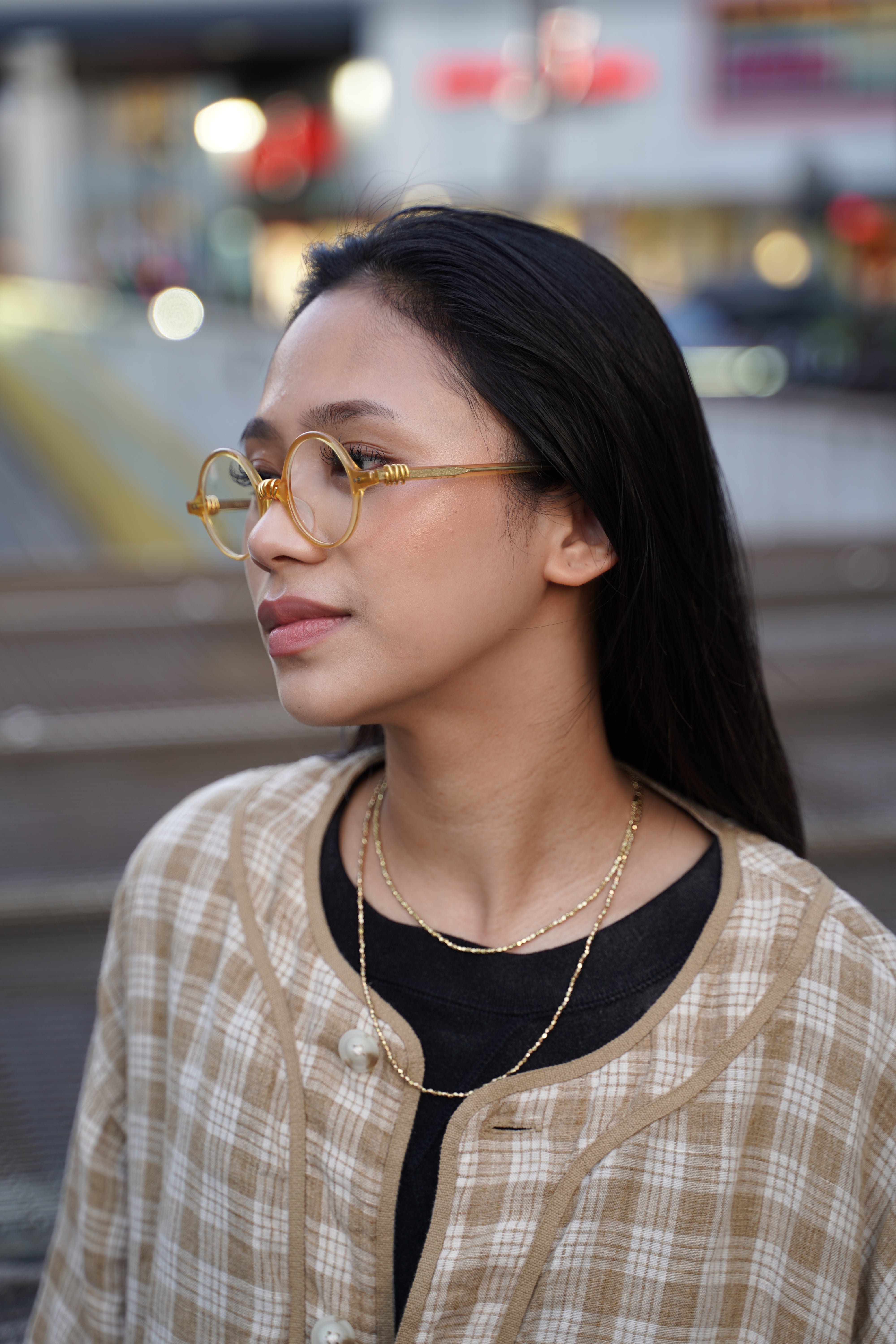 "GINZA EXCLUSIVE" ANTIQUE GOLD & PLATINUM BEADS NECKLACE 20.5
