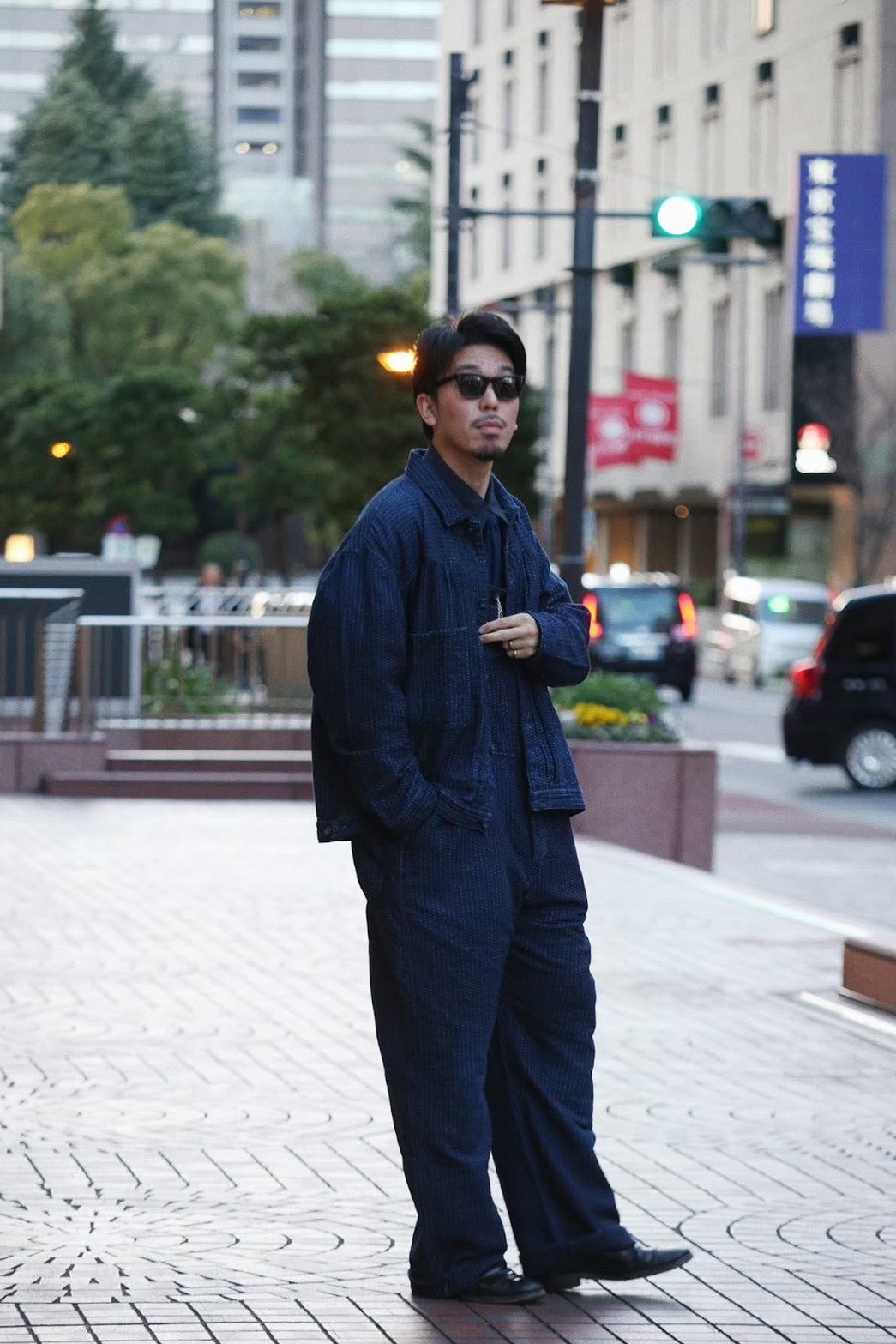 SASHIKO STRIPE OVERALLS WATCH CHAIN ITEM