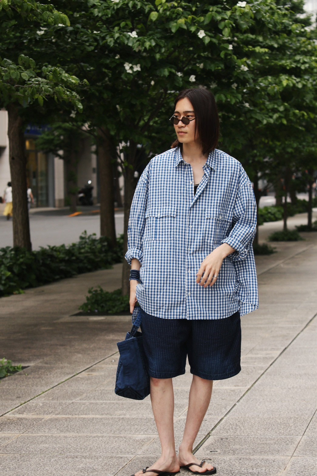 SASHIKO STRIPE SHORTS