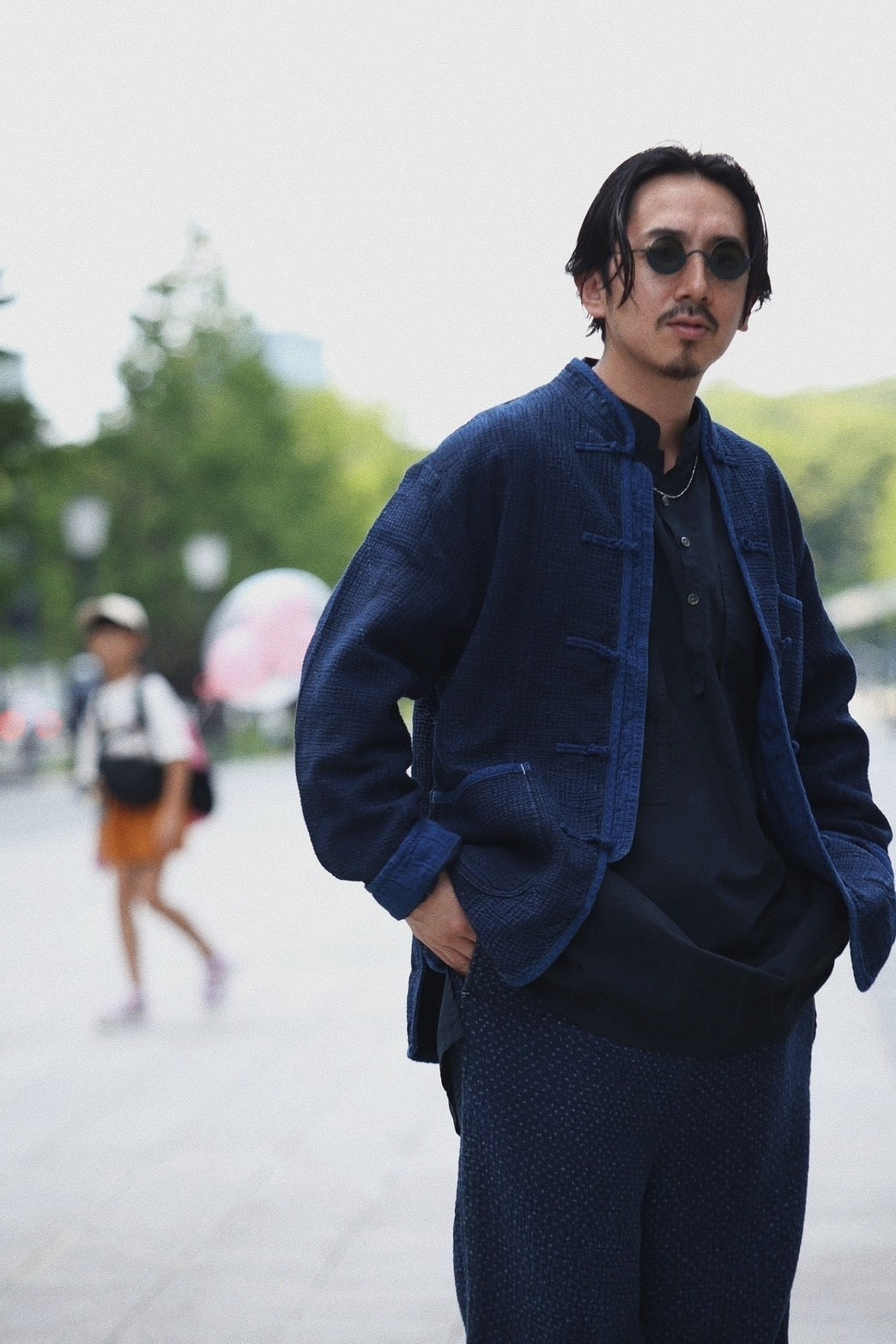 NEW SASHIKO LIGHT CHINESE JACKET -2024AW-
