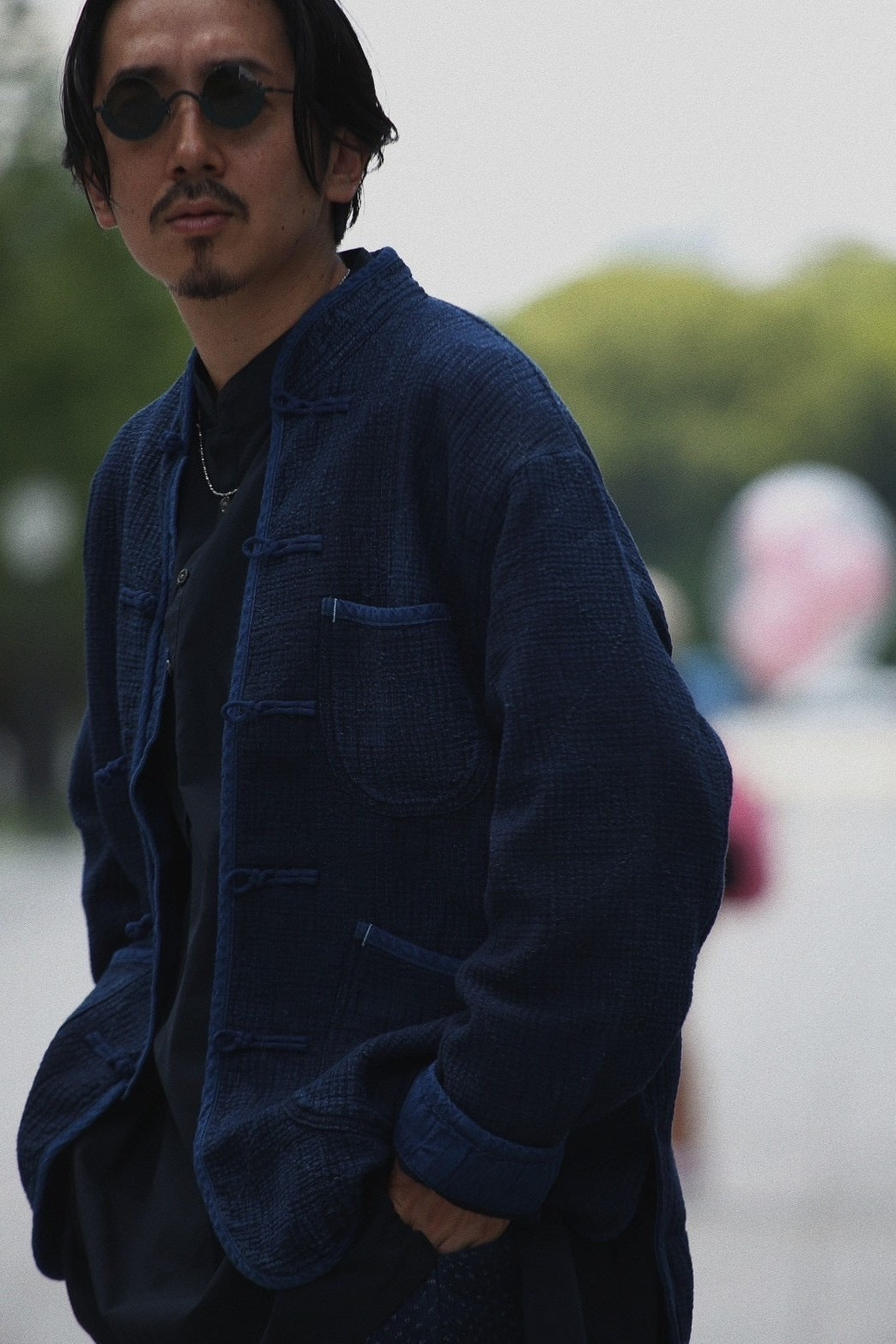 NEW SASHIKO LIGHT CHINESE JACKET -2024AW-