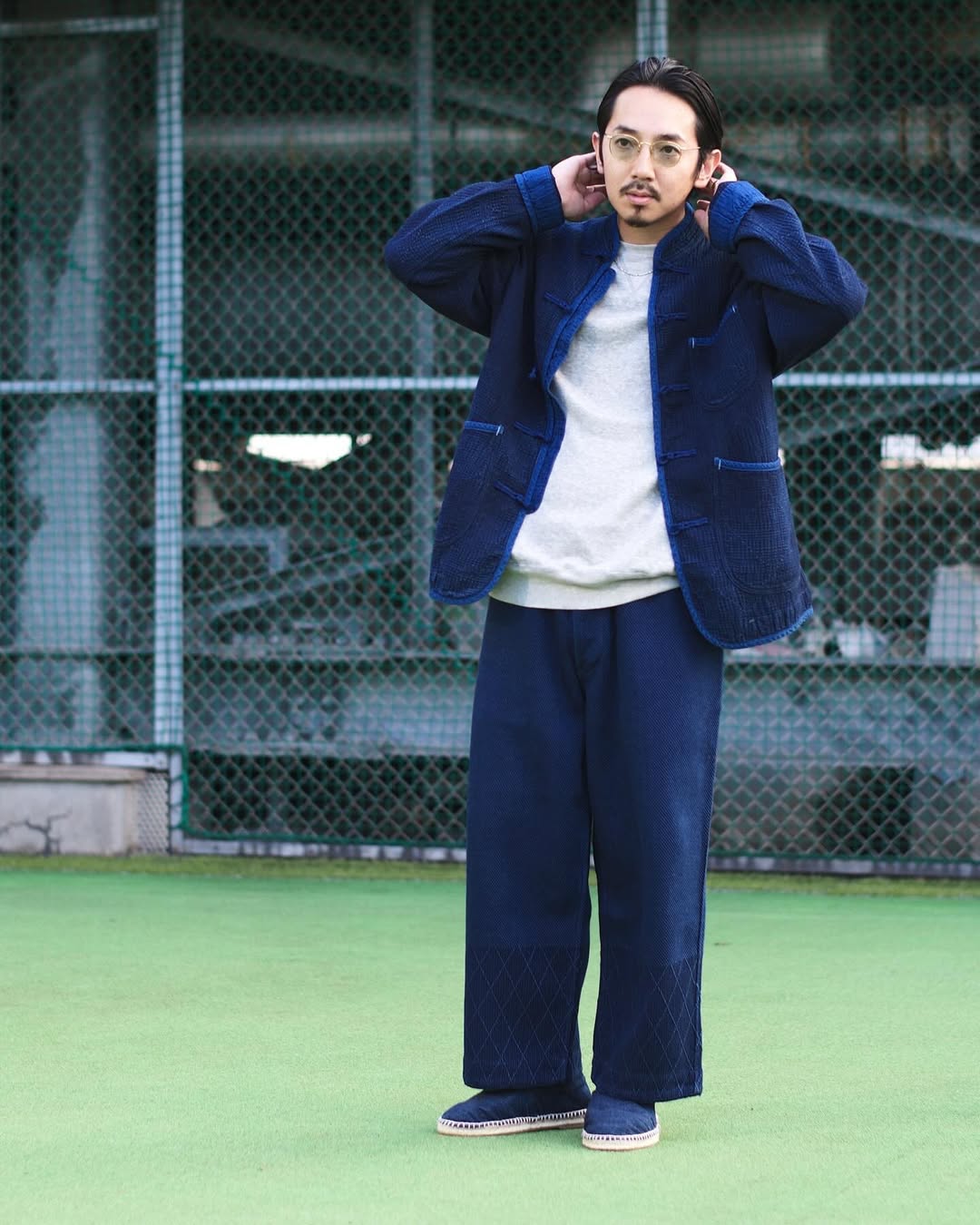 NEW SASHIKO LIGHT CHINESE JACKET -2024AW-