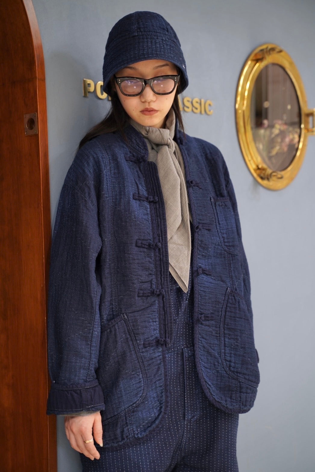 SEA ISLAND SASHIKO CHINESE JACKET (LIMITED)