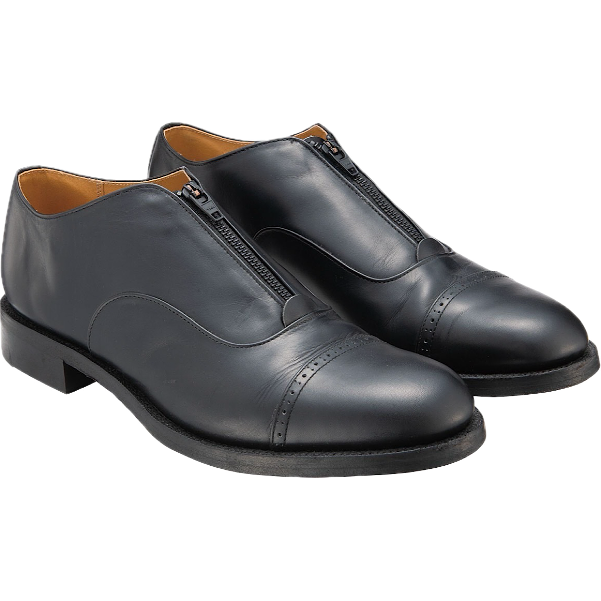 GENTLEMAN'S LEATHER ZIP SHOES (BLACK ZIP)