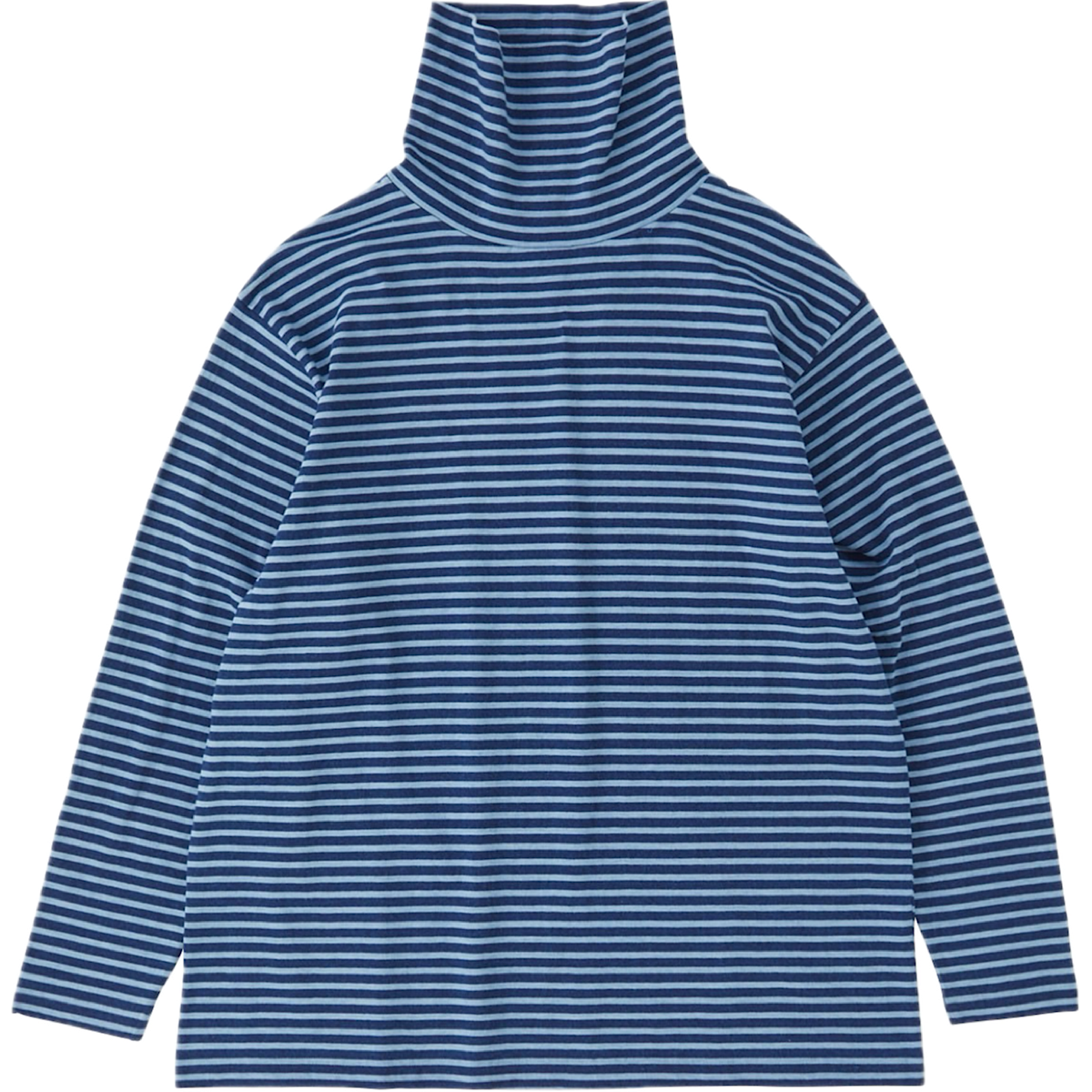 H/W INDIGO BORDER TURTLENECK
