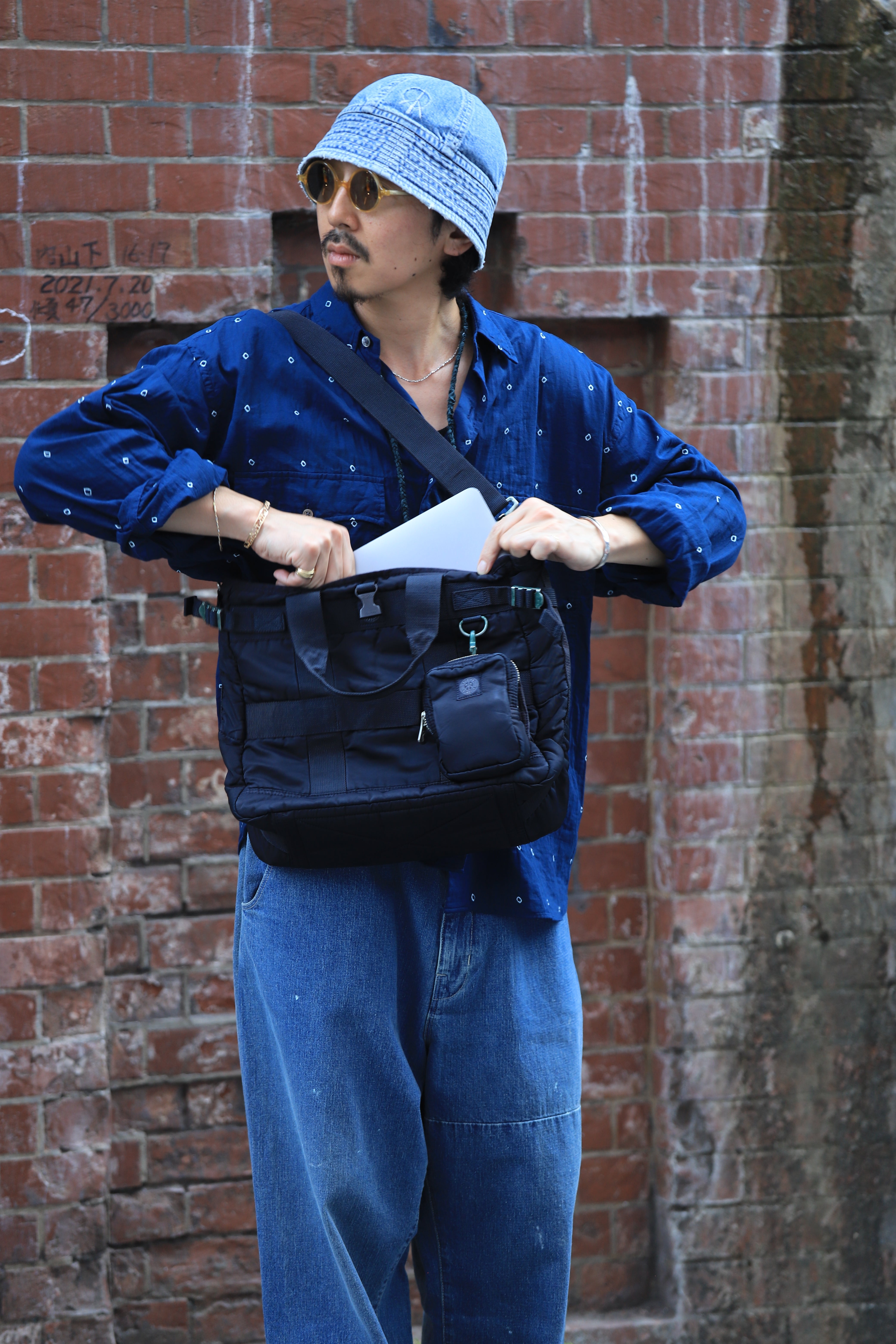 "GINZA EXCLUSIVE" SUPER NYLON TOTE BAG M -DARK NAVY-