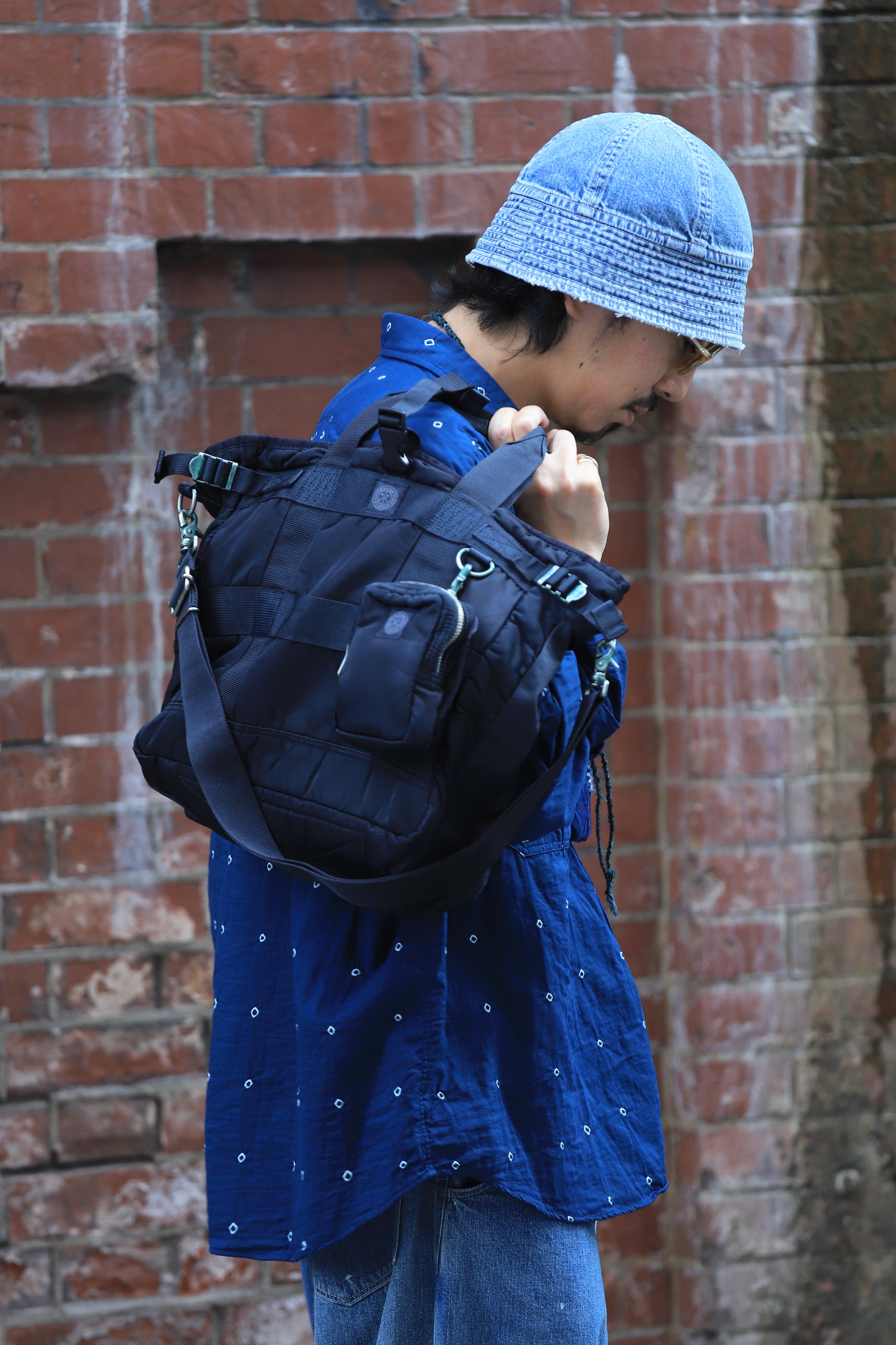"GINZA EXCLUSIVE" SUPER NYLON TOTE BAG M -DARK NAVY-