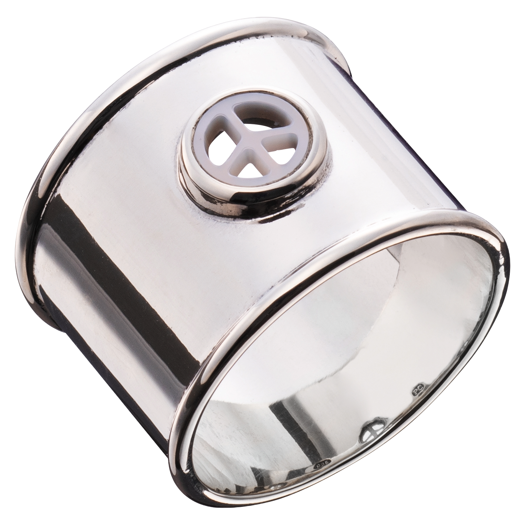 PEACE INLAY SILVER RING